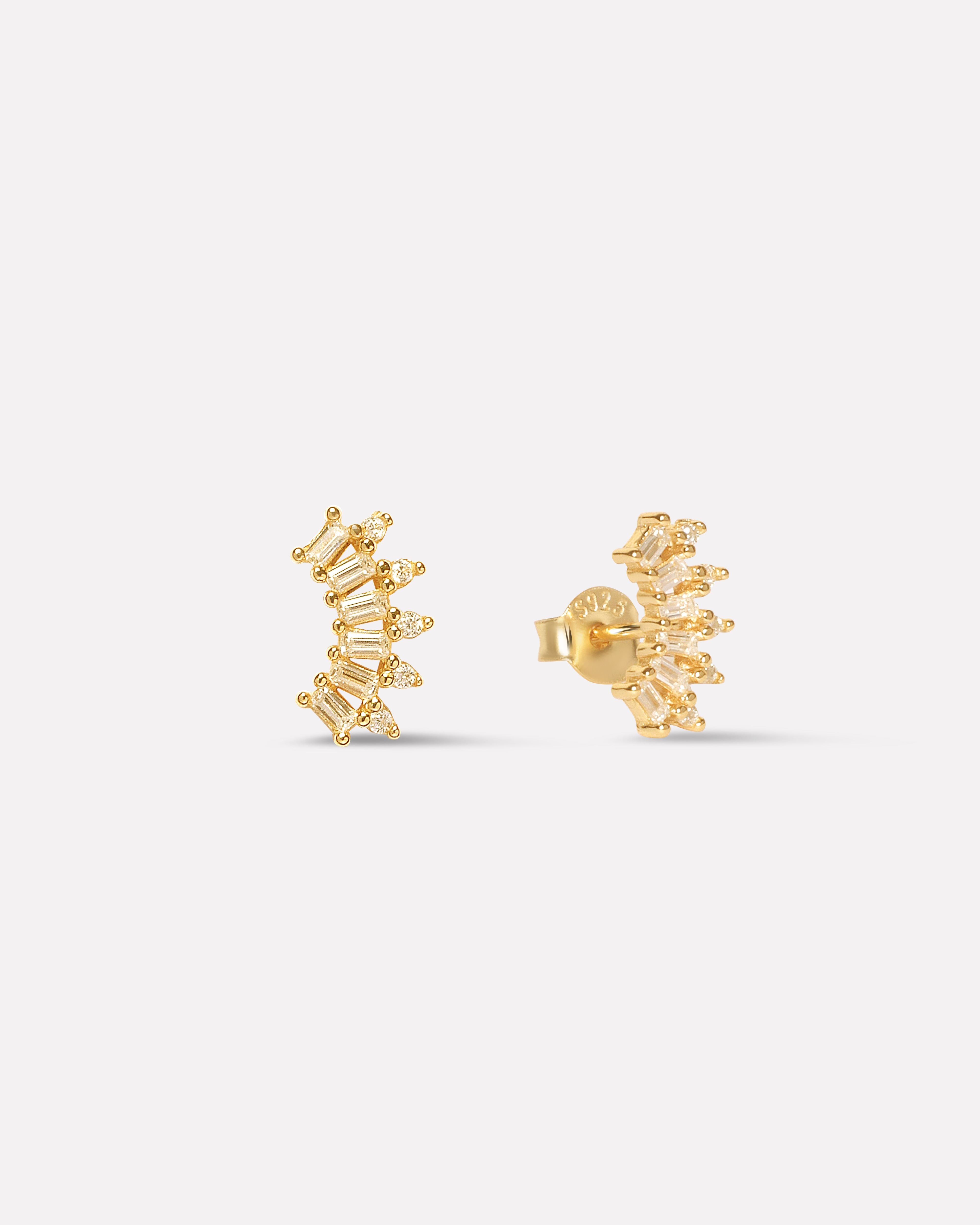 Everyday Baguette Climber Stud Earring