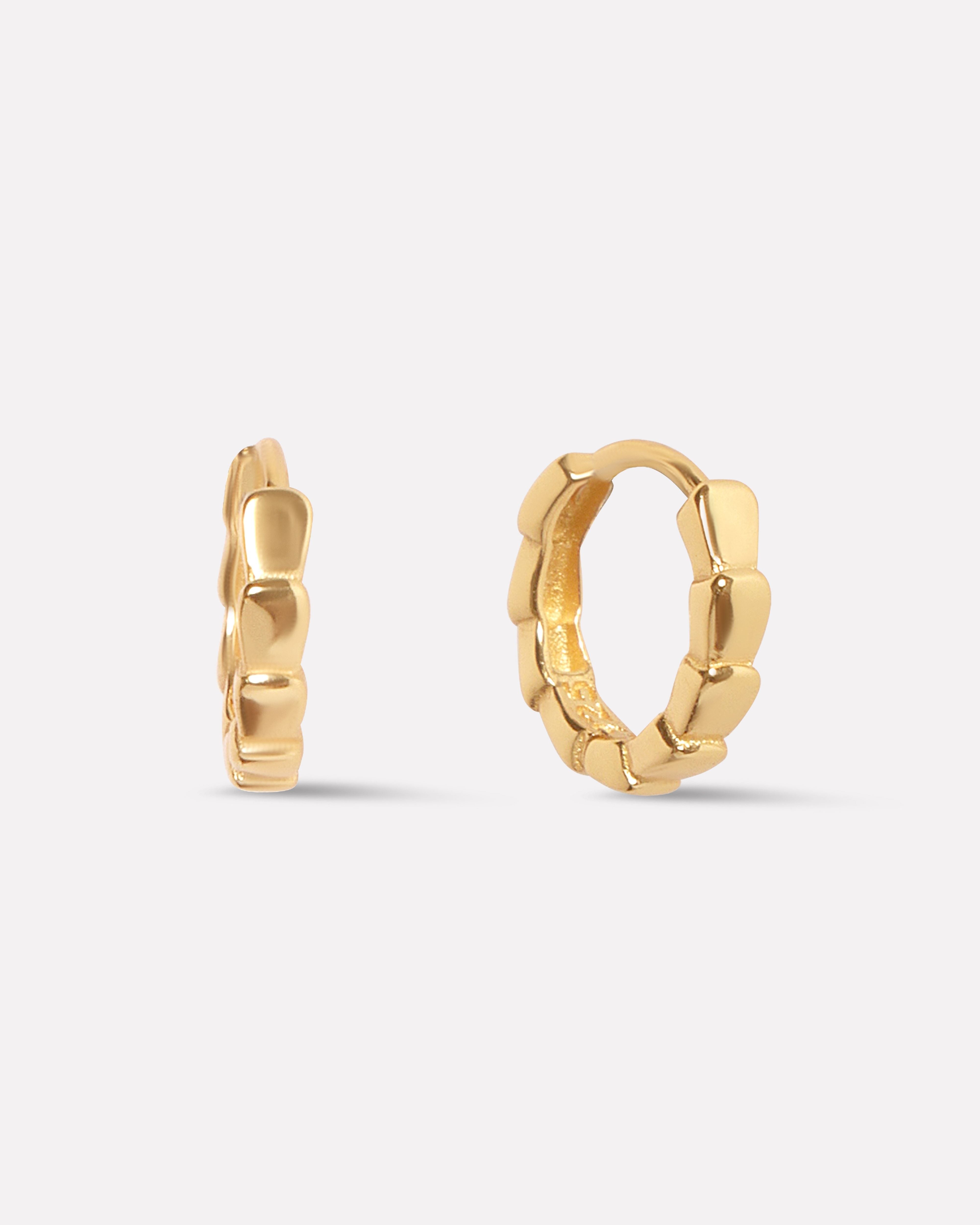 Dotted Plain Hoop Earrings
