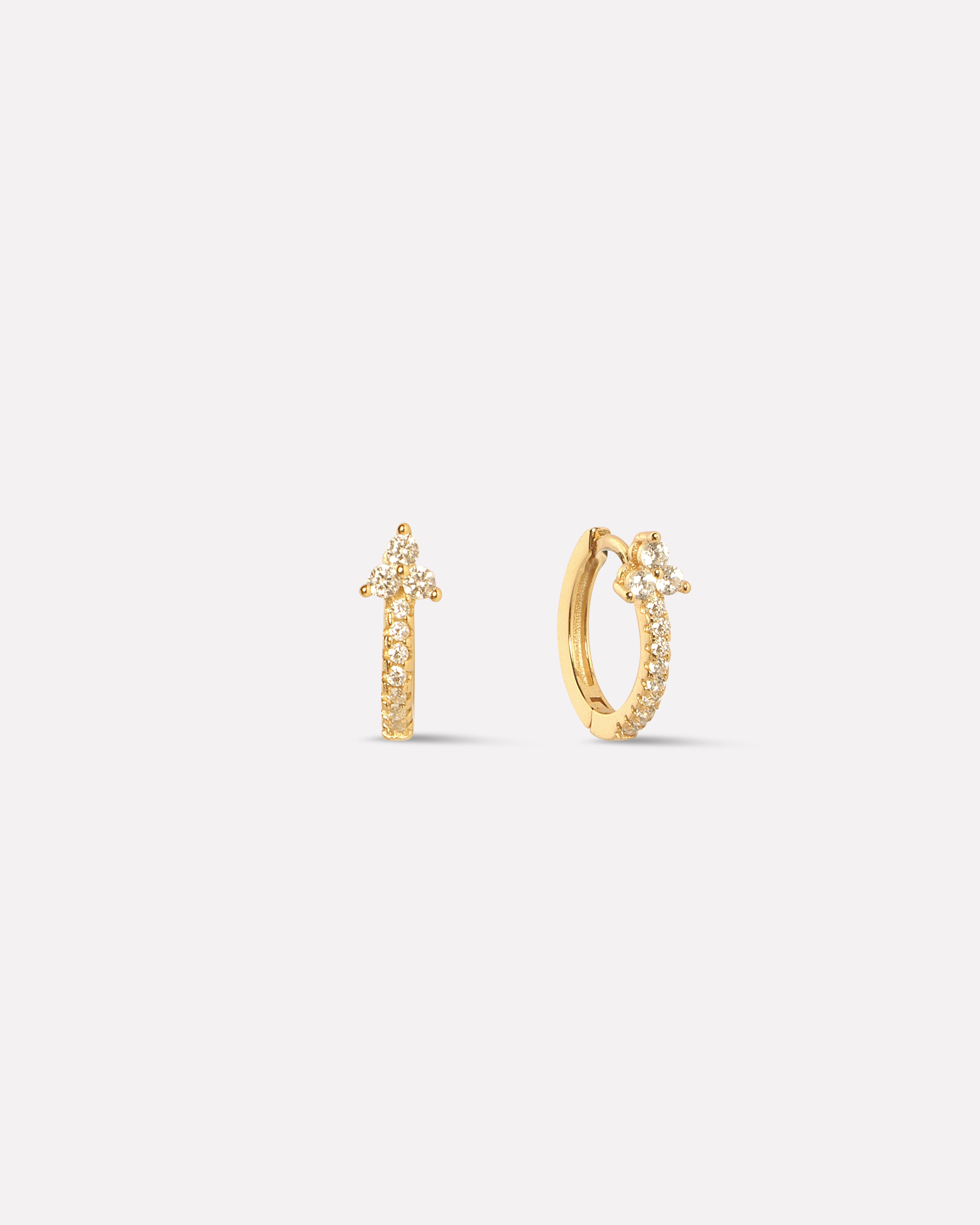 Tri Zirconia Hoop Earrings