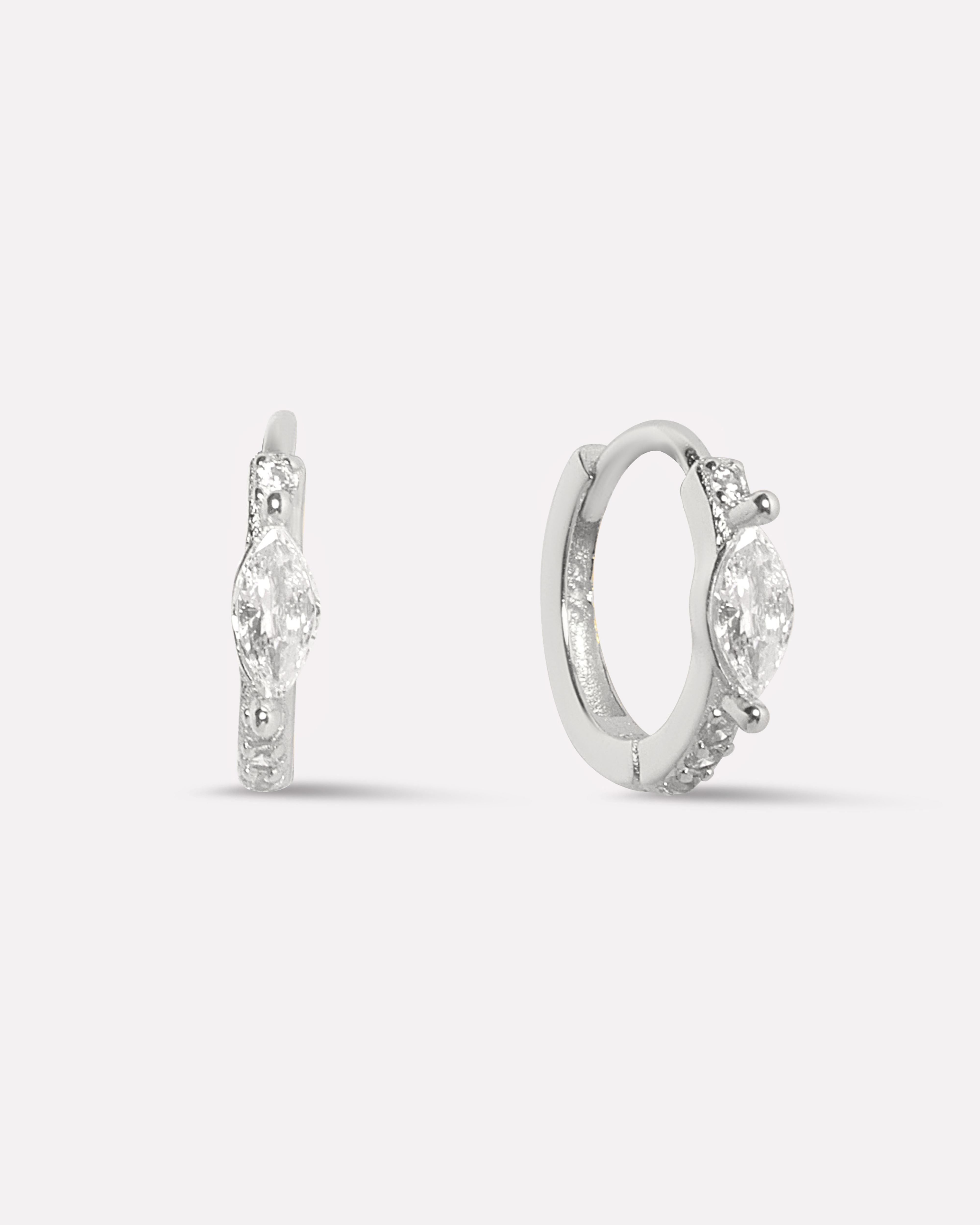 Marquise Pave' Hoop Earring