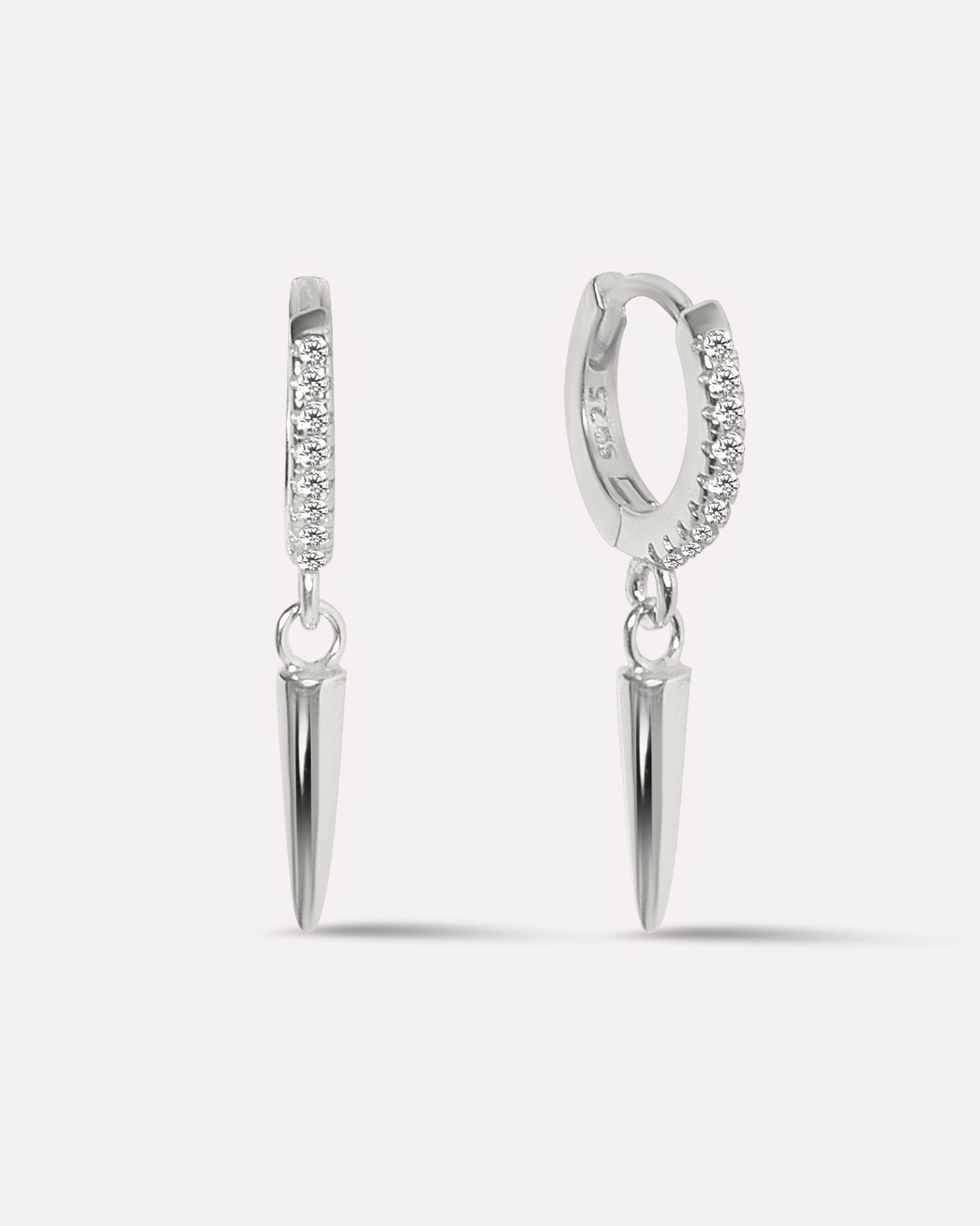 Bar Charm Hoop Earrings