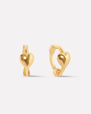 Huggie Heart Hoop Earrings