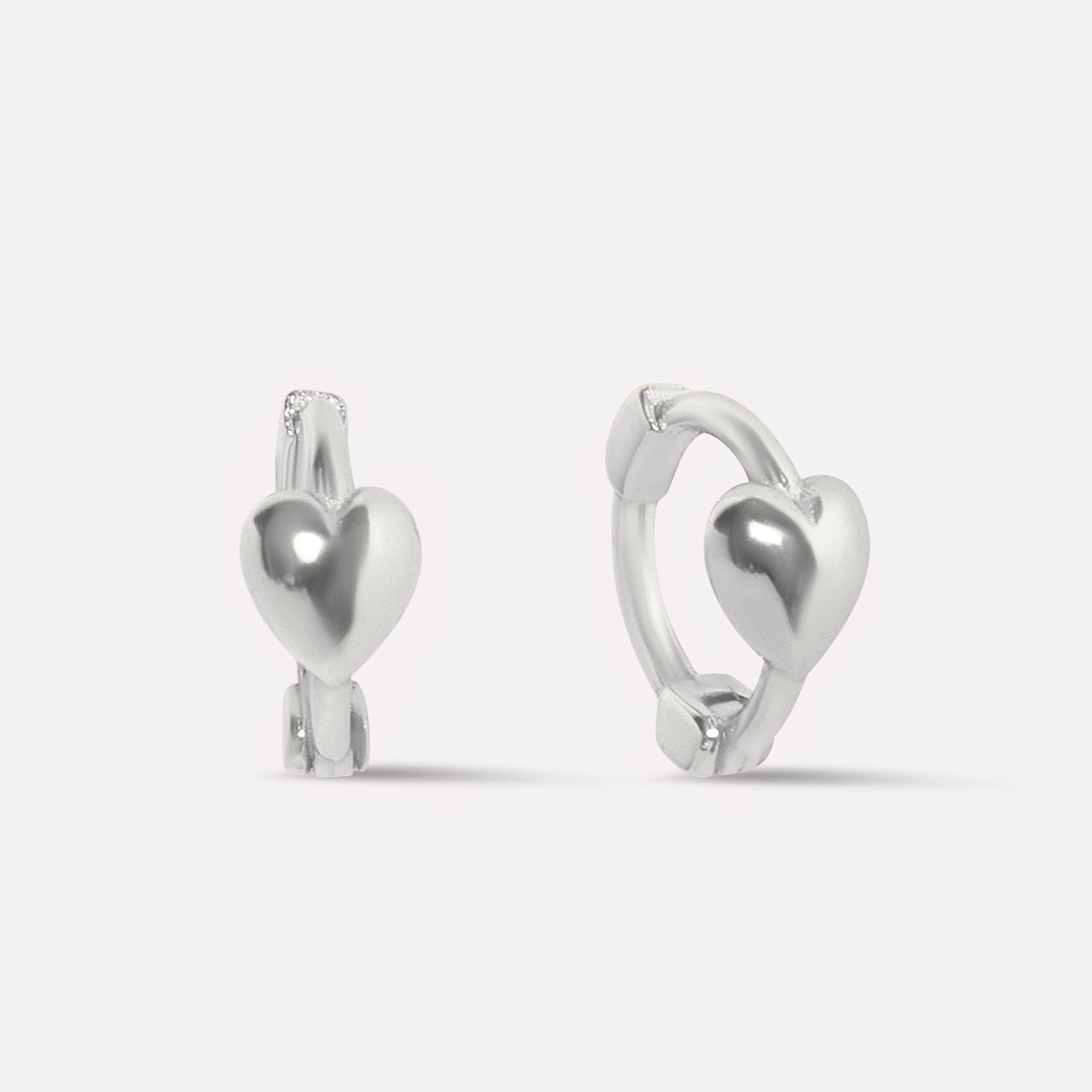 Huggie Heart Hoop Earrings