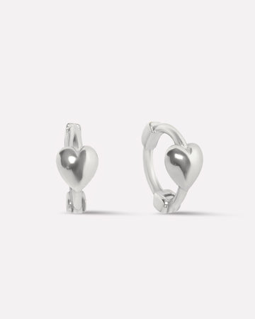 Huggie Heart Hoop Earrings