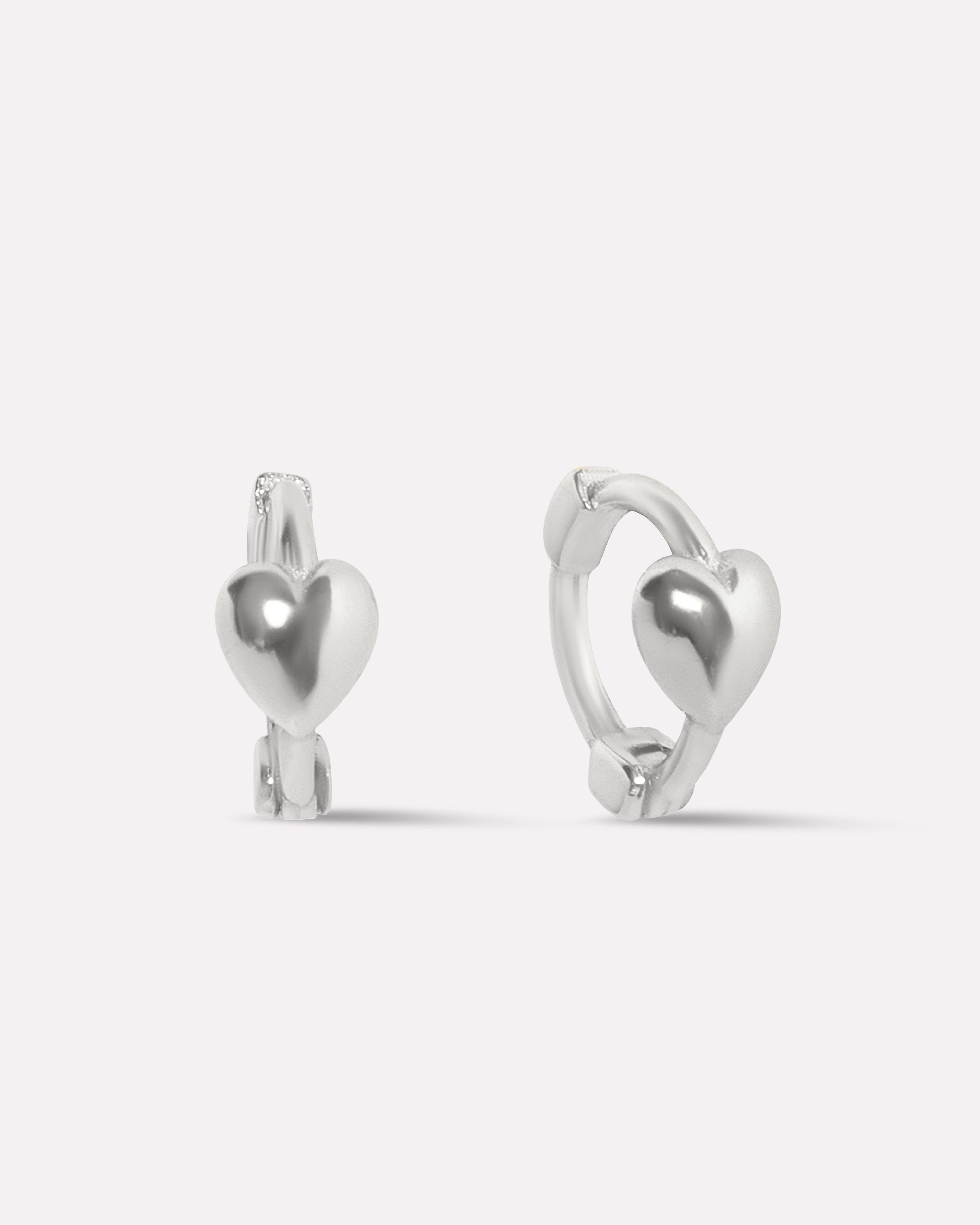 Huggie Heart Hoop Earrings