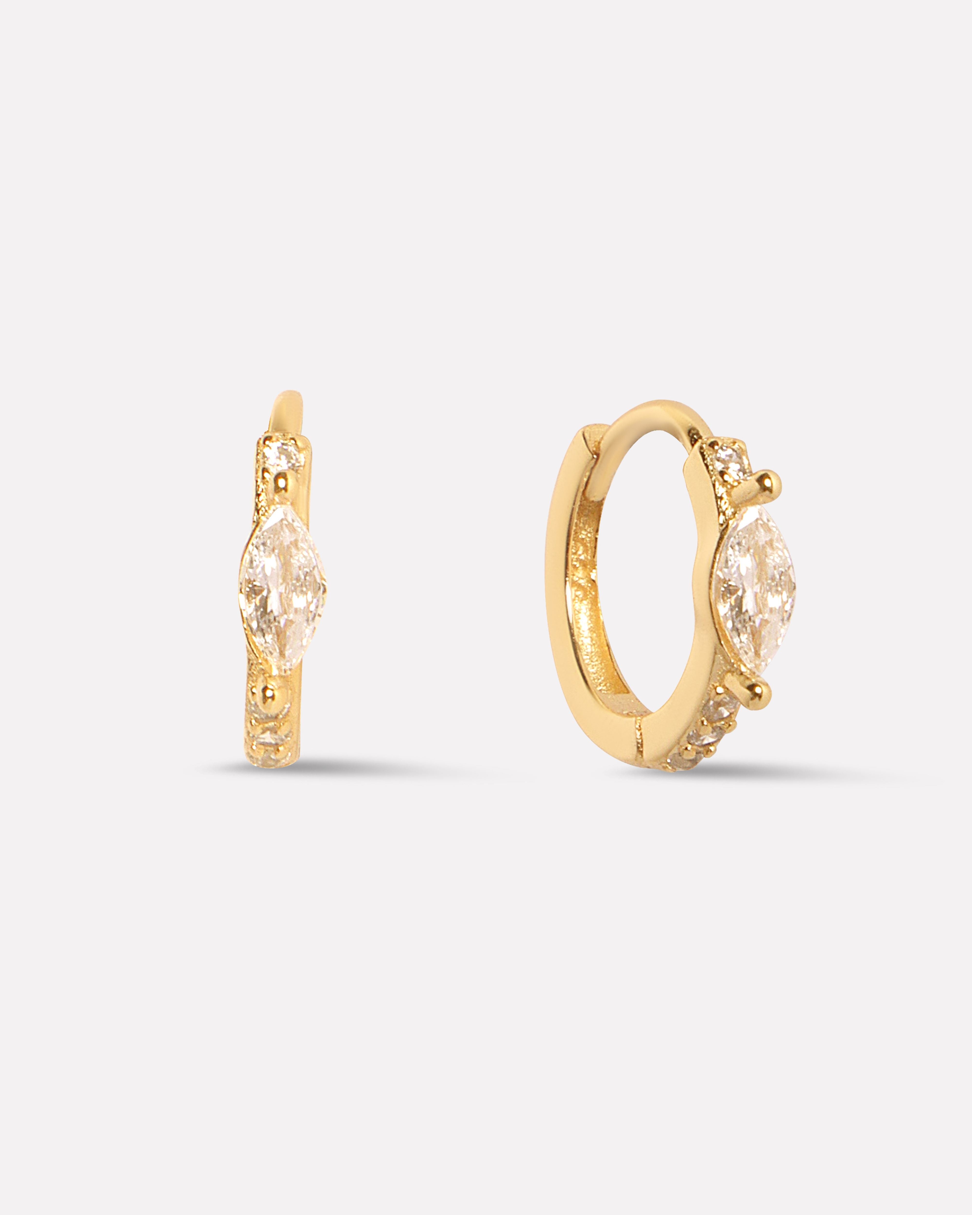 Marquise Pave' Hoop Earrings