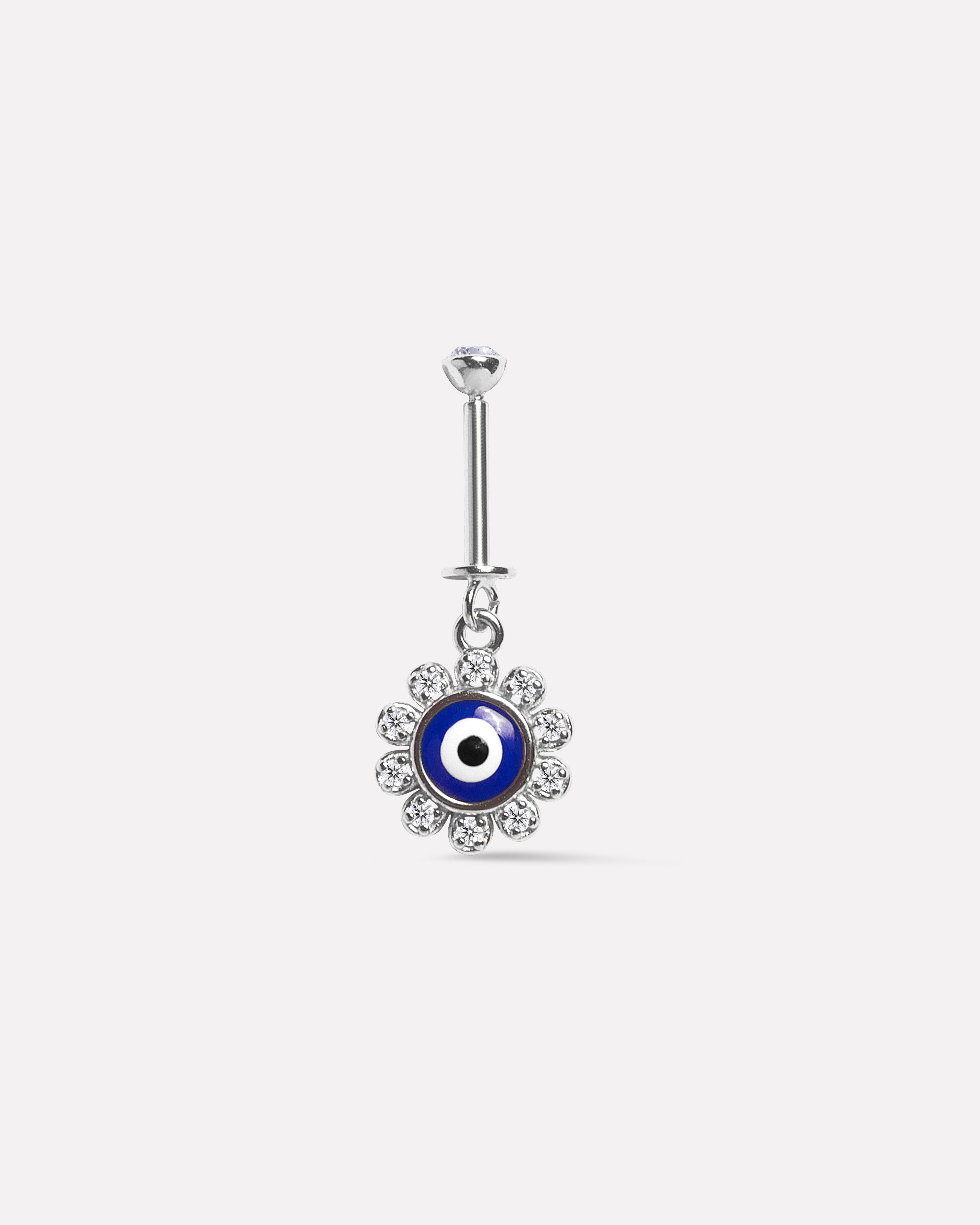 Evil Eye Helix Piercings Hanging Ear Cuff With Sparkling Accents Earrings