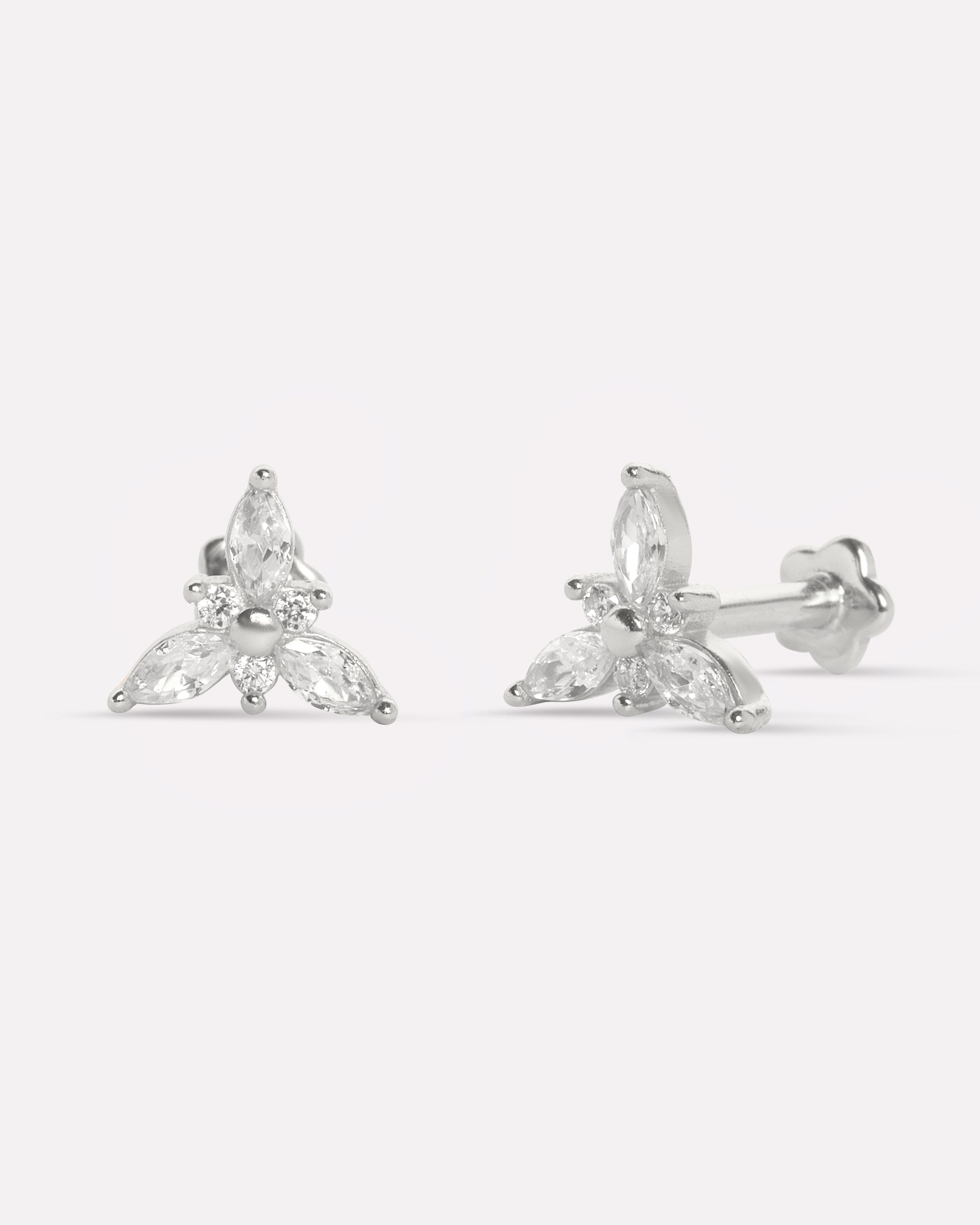 Iris Flat Back Stud Earrings
