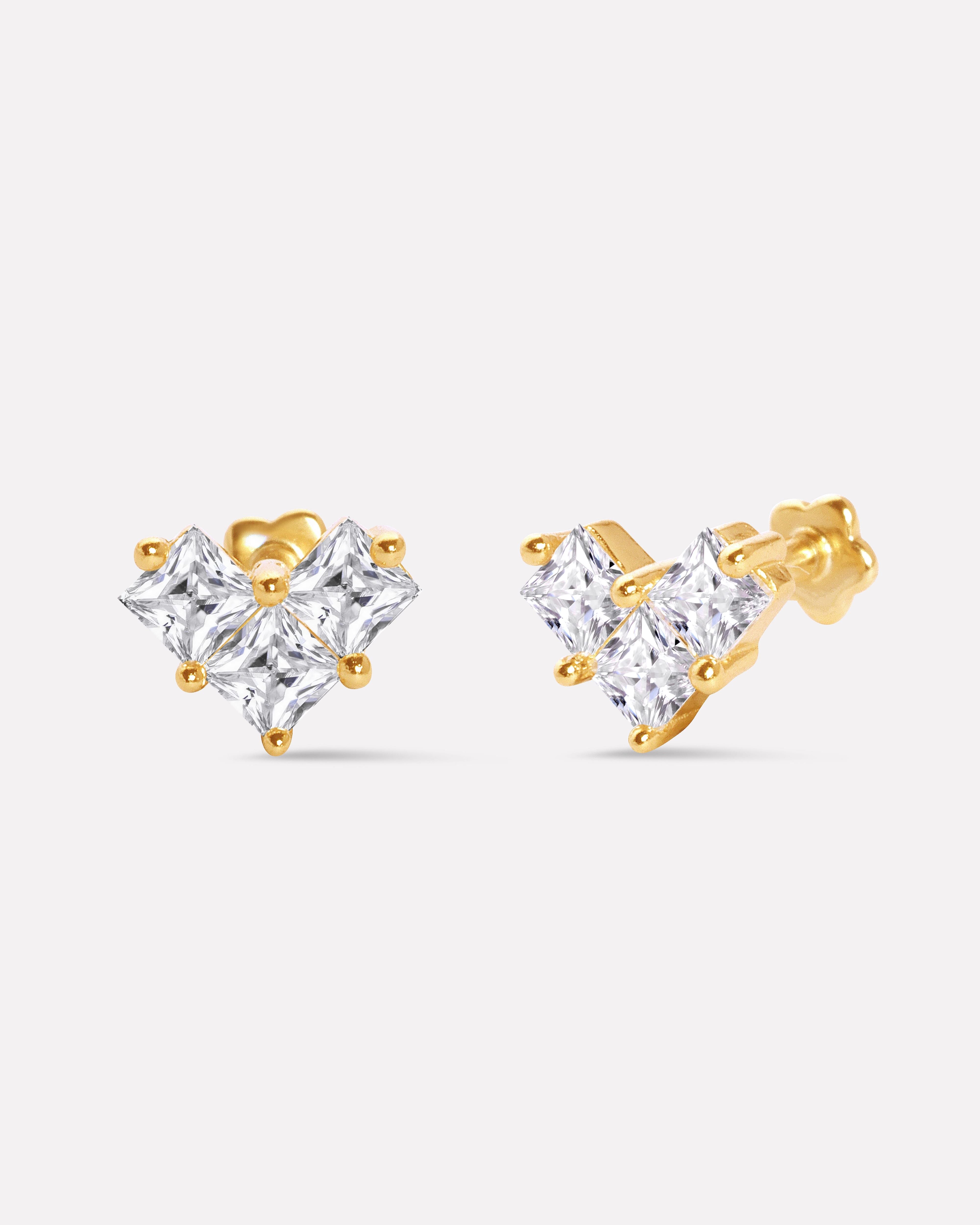 Cupid Flat Back Stud Earrings