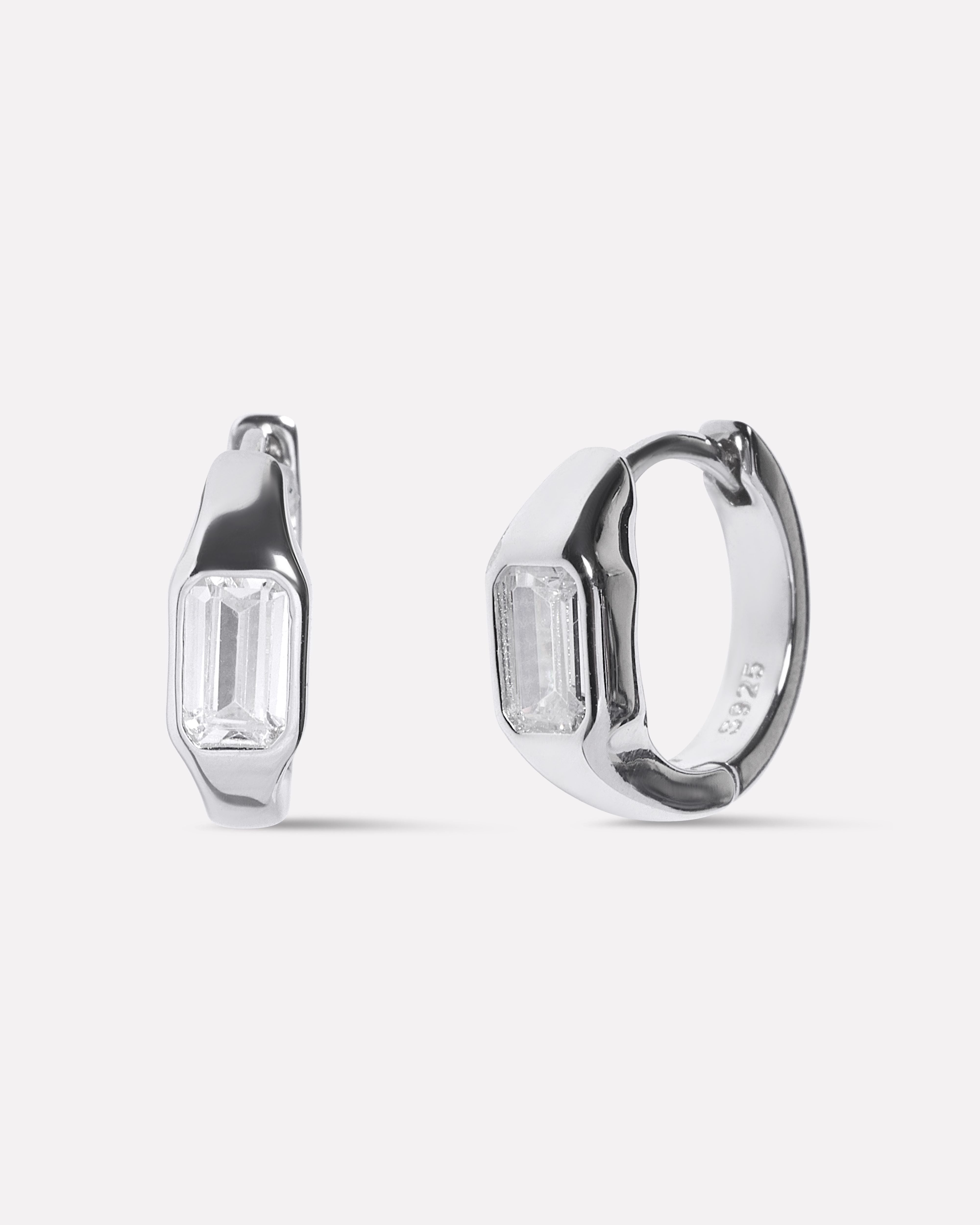 Modern Sleek Bar Hoop Earrings