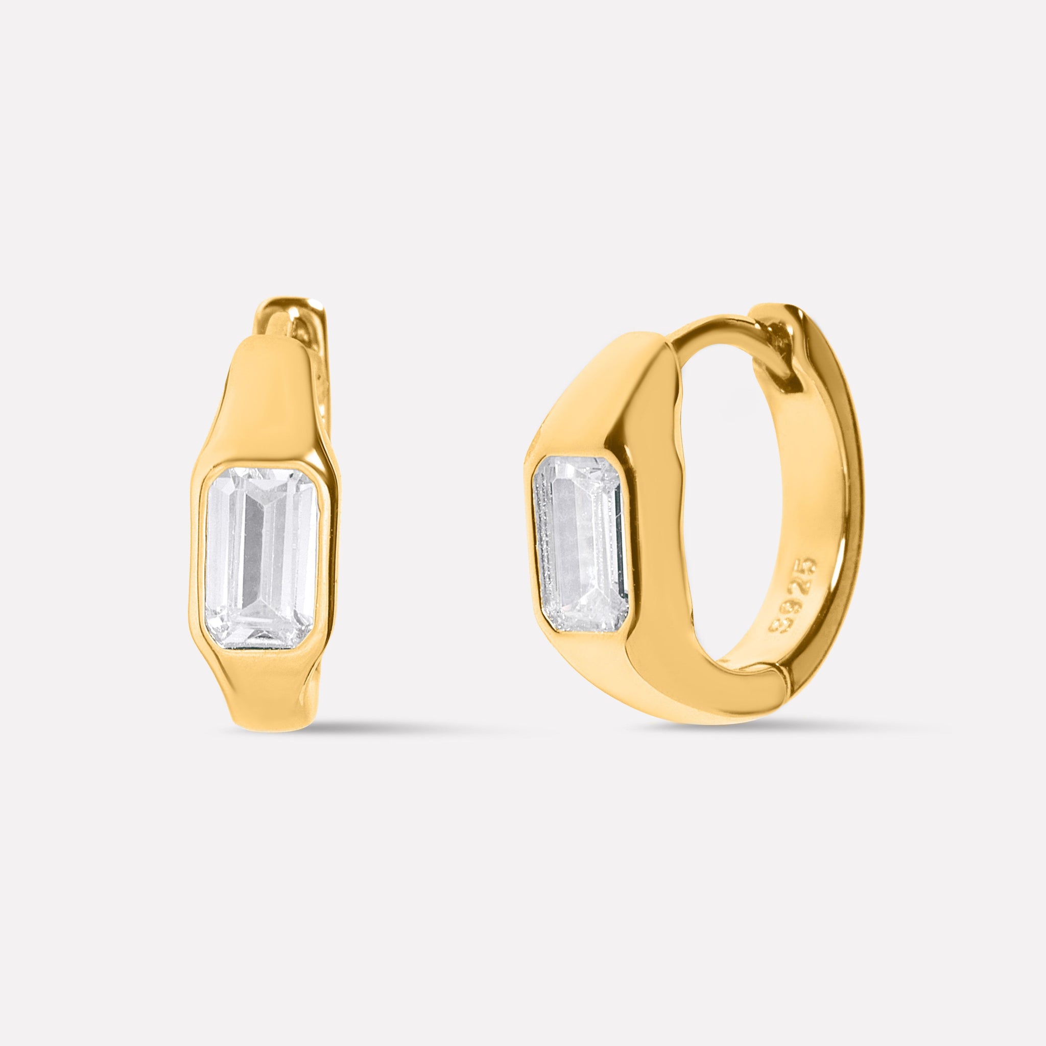 Modern Sleek Bar Hoop Earrings
