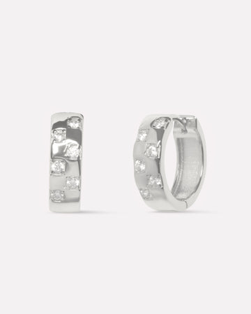 Starlit Checkmate Hoop Earrings