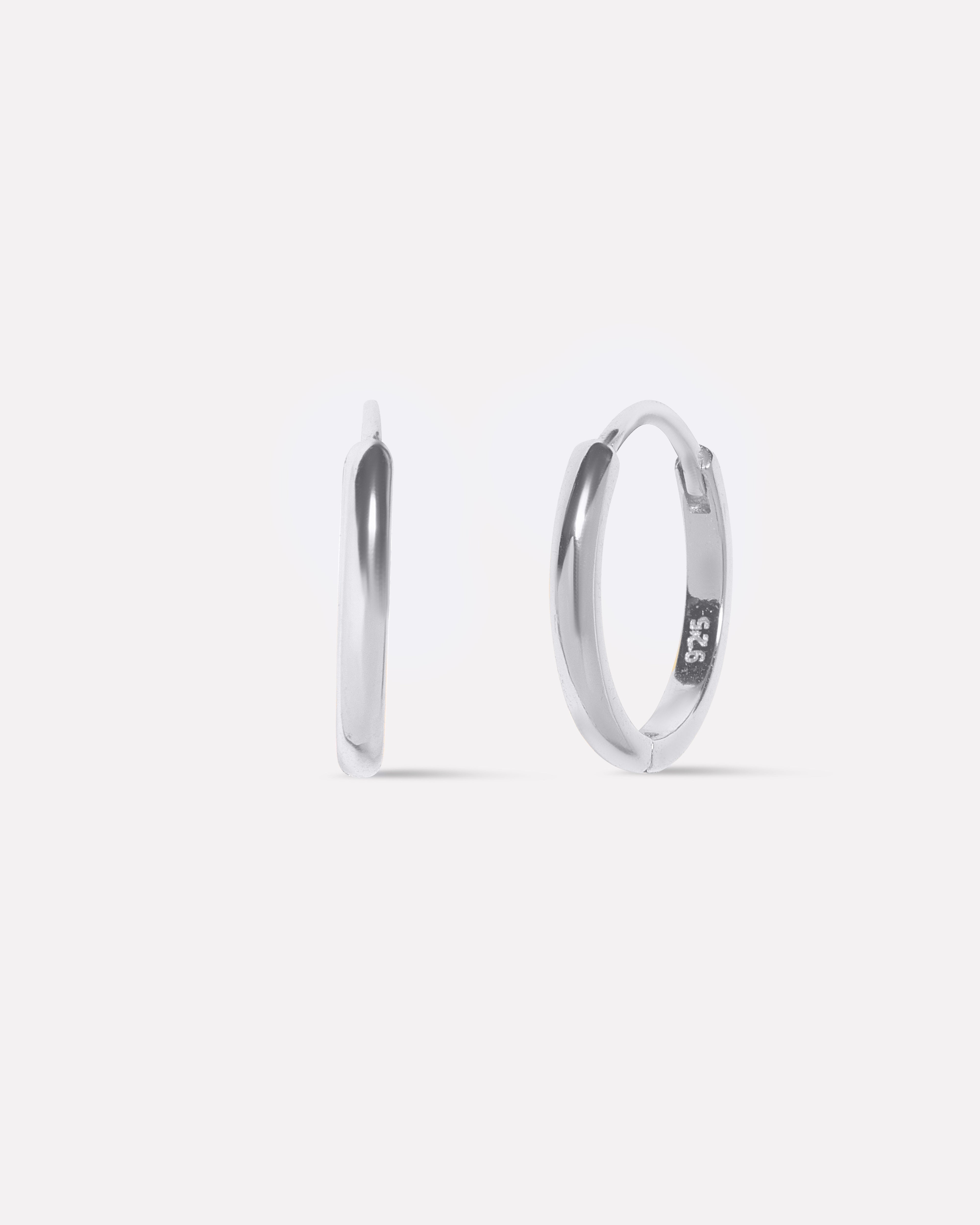 Evergreen Silver Hoops Earrings - 9MM