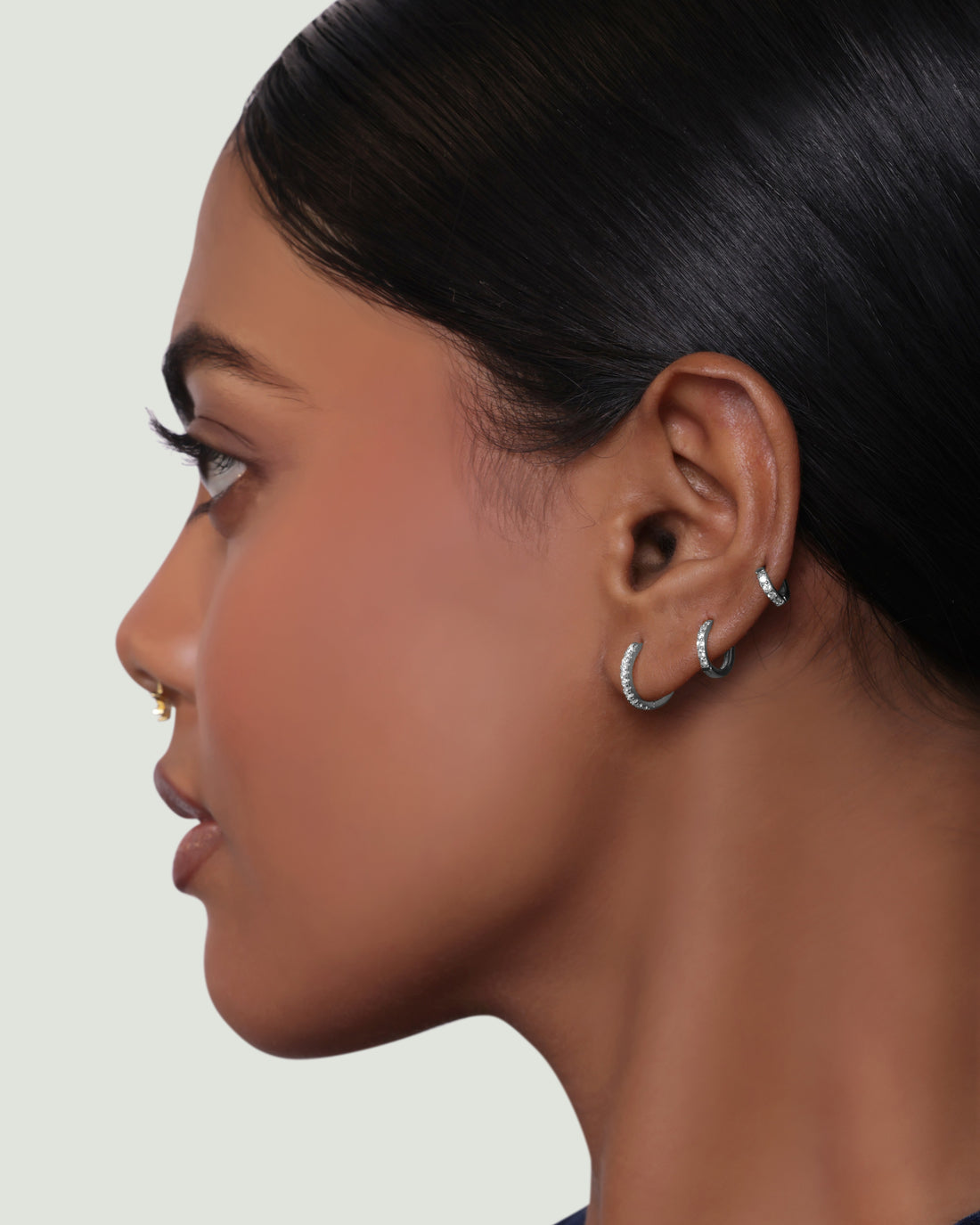 Zirconia Statement Round Multiple Sizes Hoop Earrings