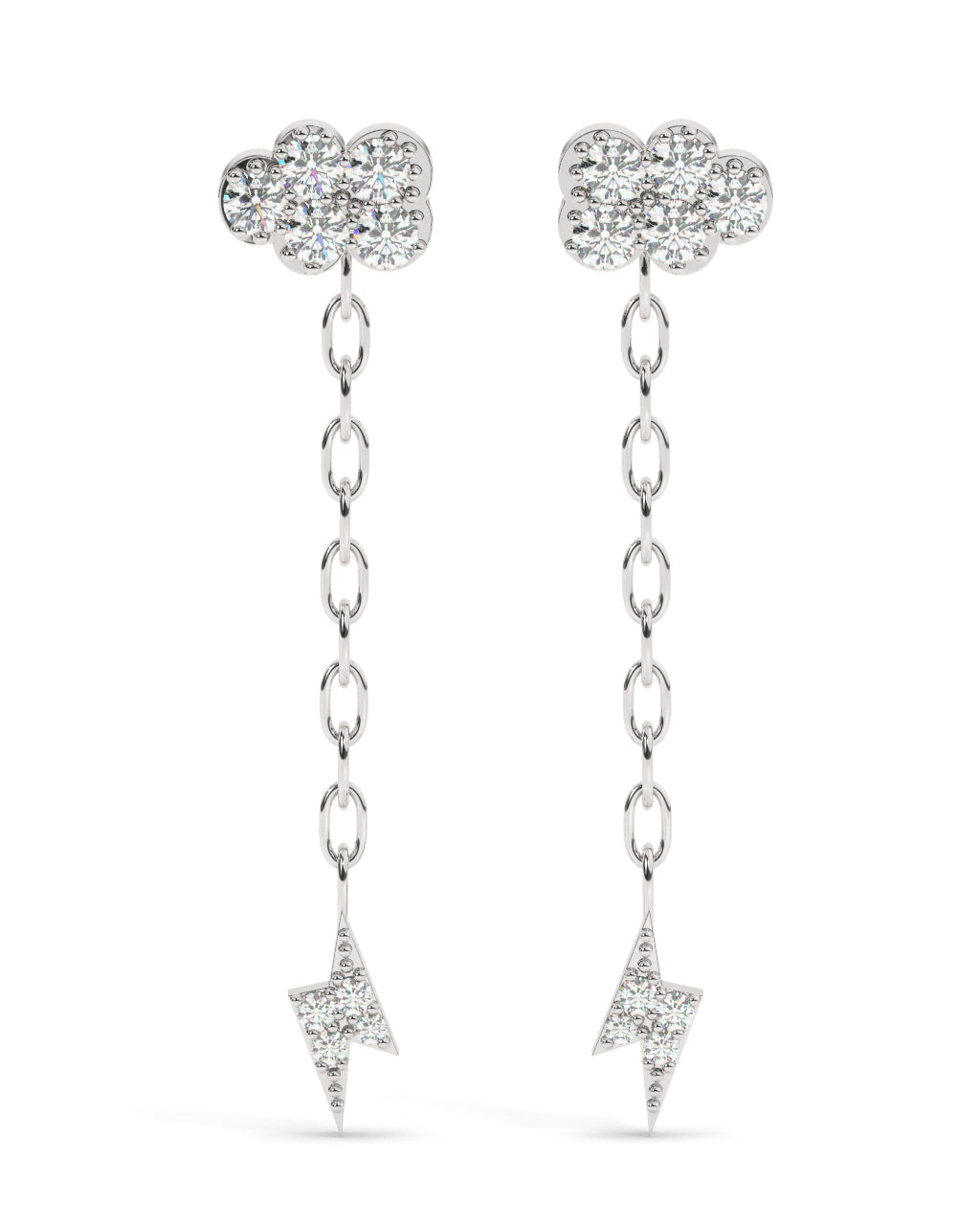 Zirconia lightning earring stud - Pair