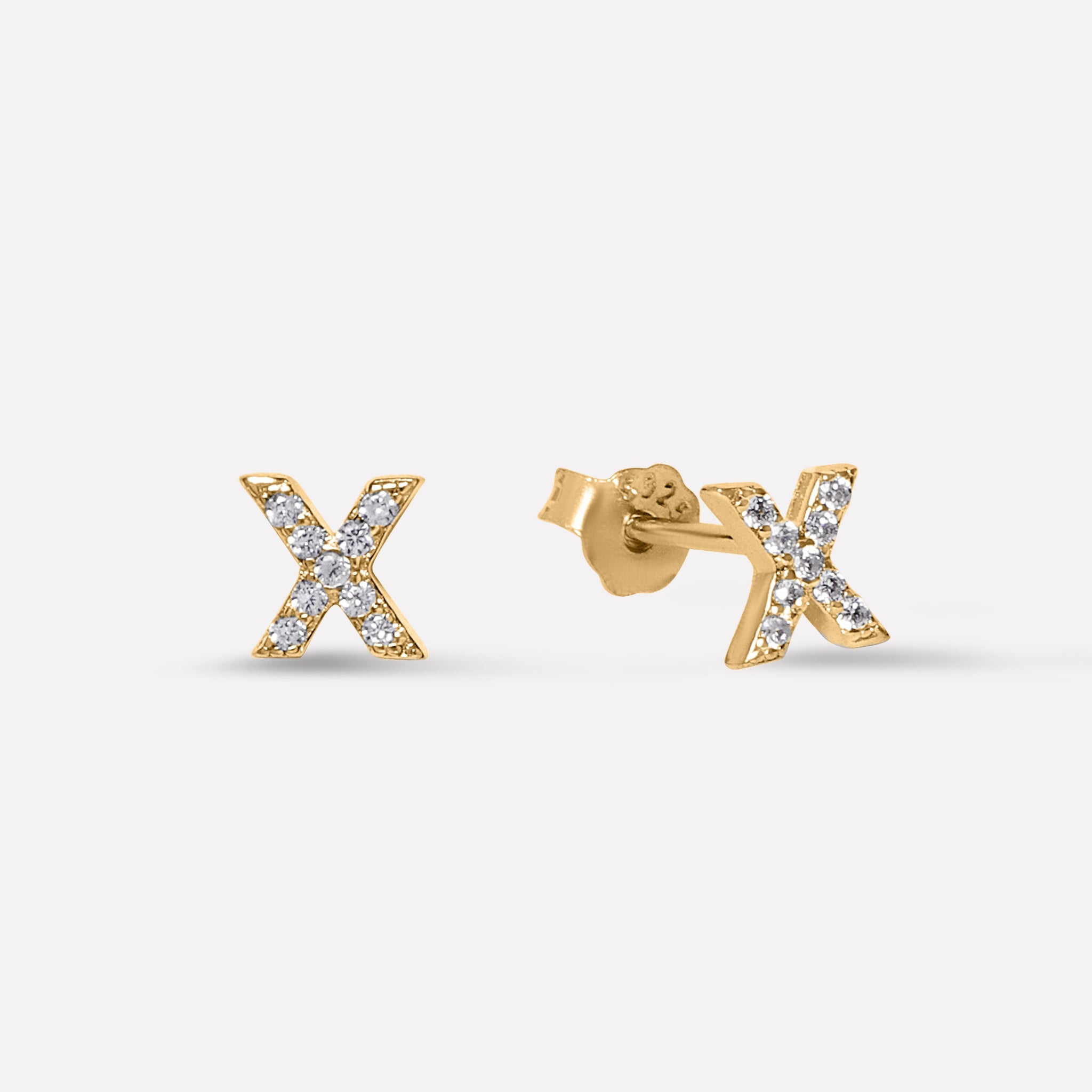 Xo Zirconia Mismatched Stud Earrings