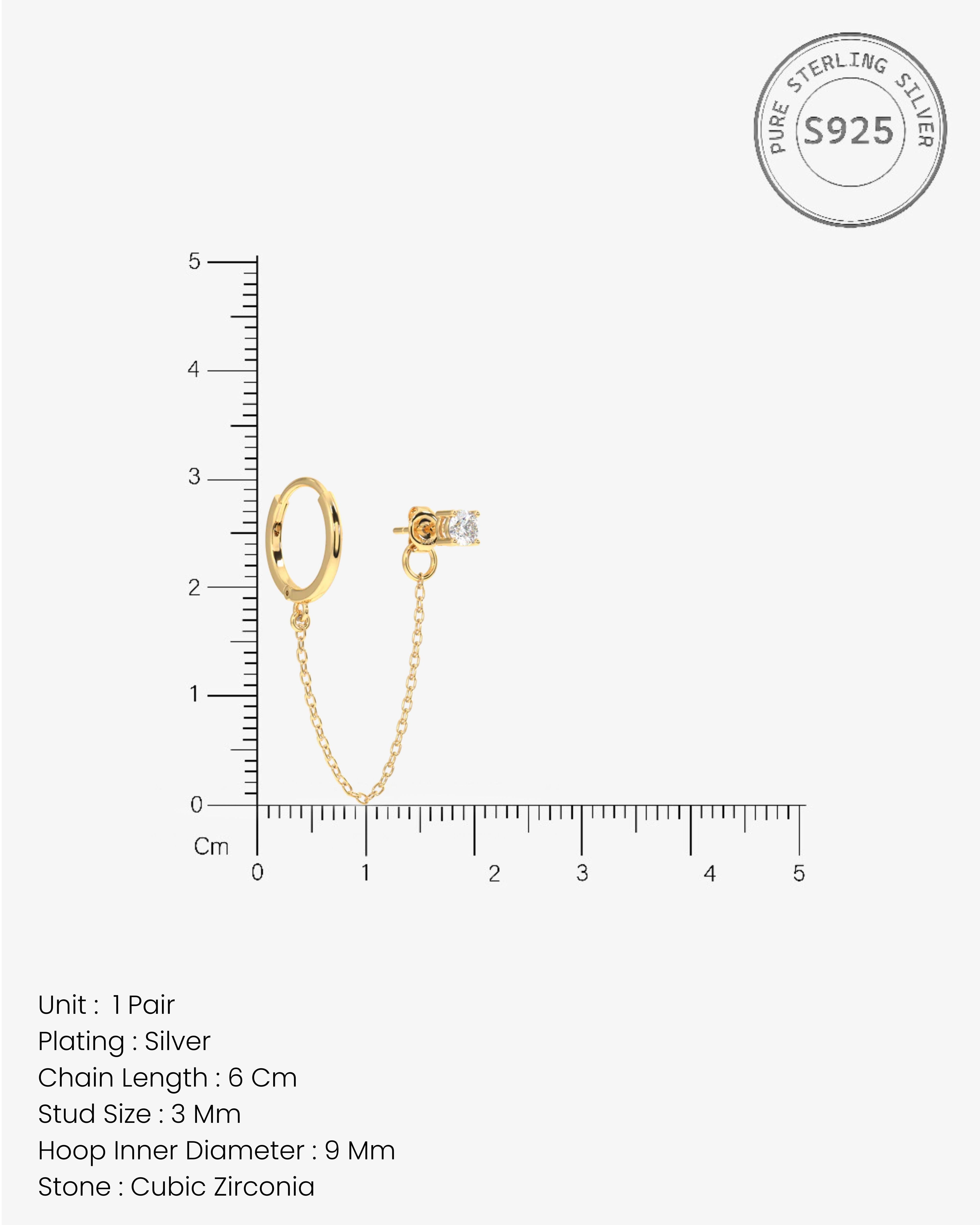 Claw Hoop Connector Chain Earrings