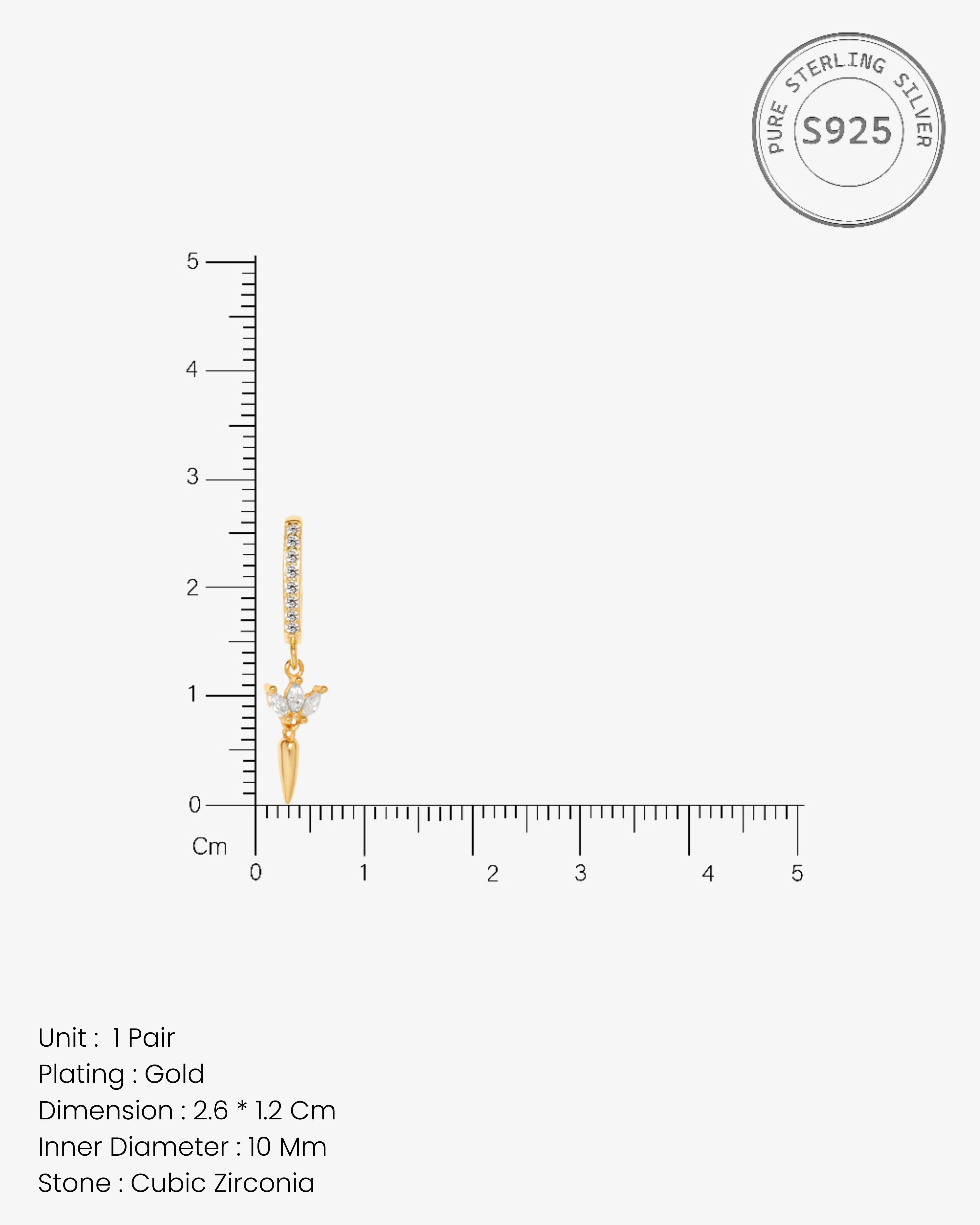 Minimal Lotus Drop Hoop Earrings