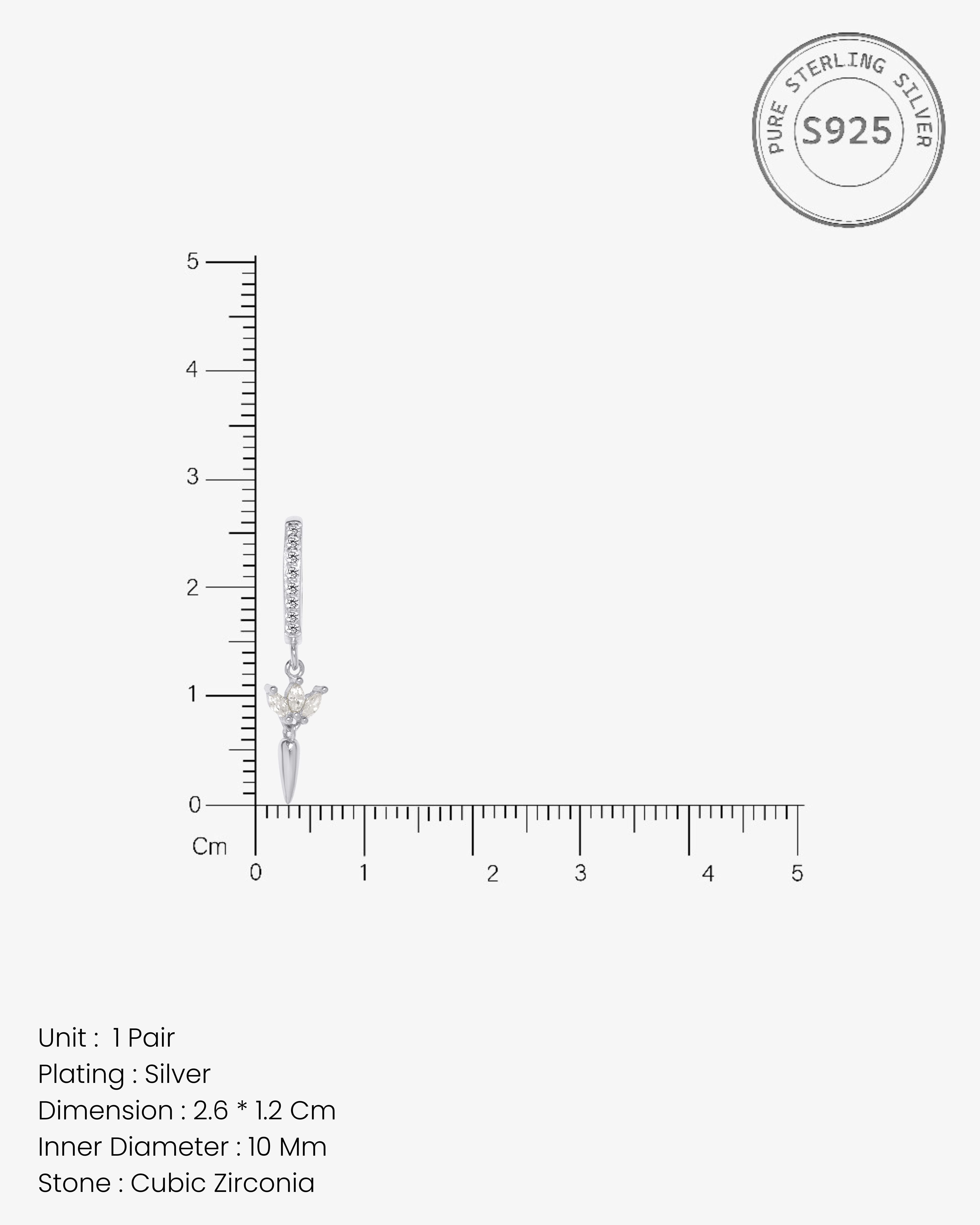 Minimal Lotus Drop Hoop Earrings