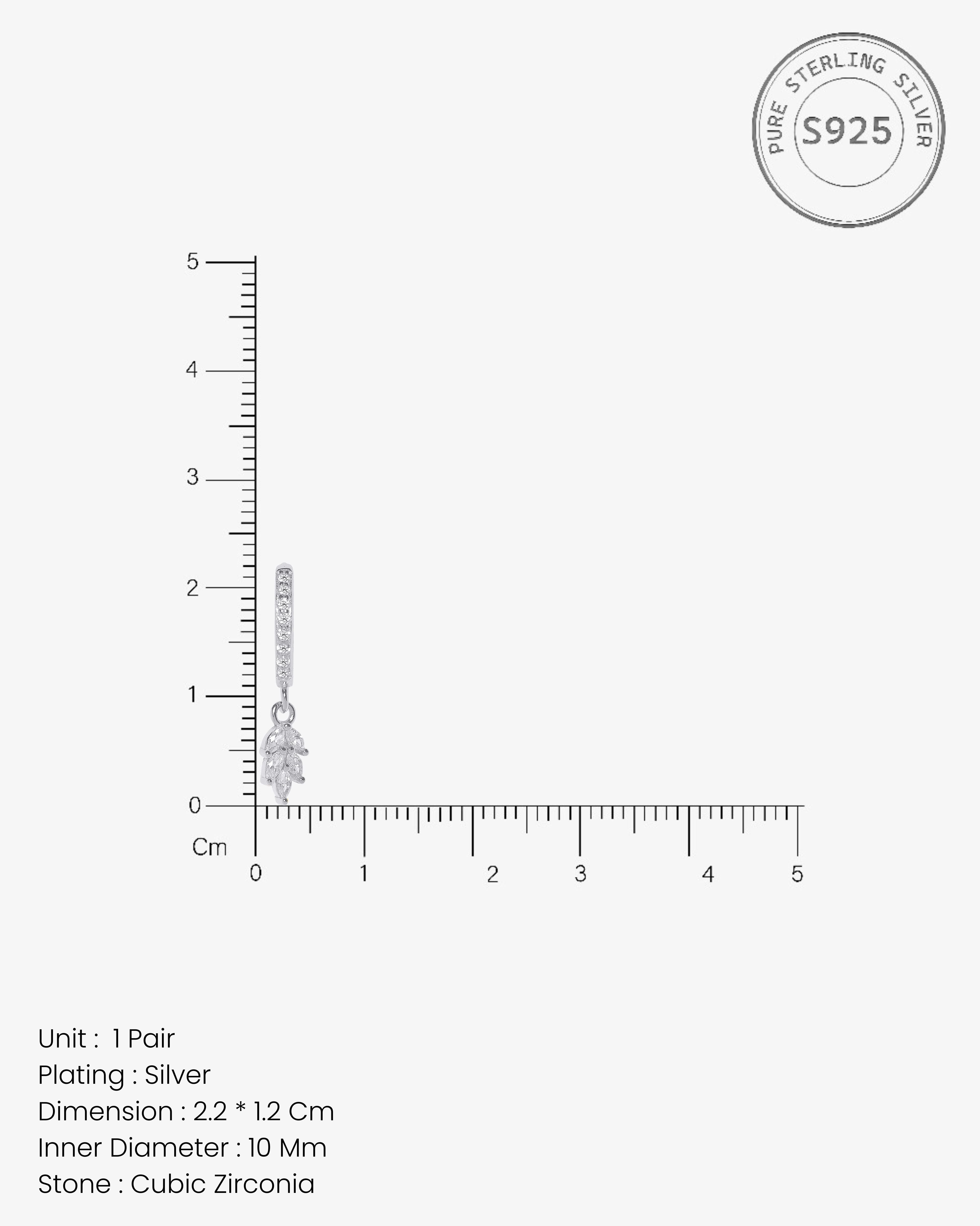 Petal Leaf Charm Hoop Earrings