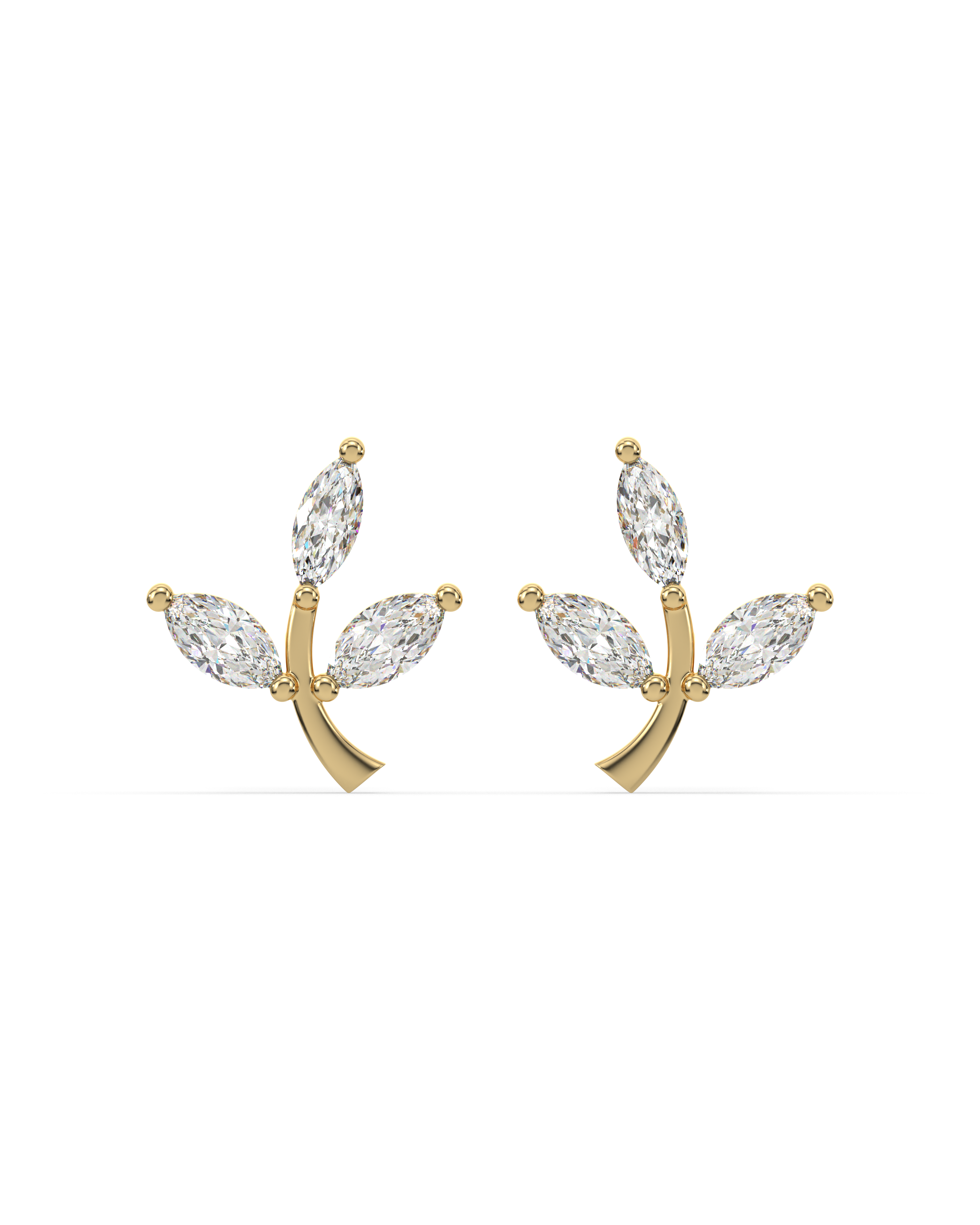 Marqa Leaf Stud - 18K Gold Plated