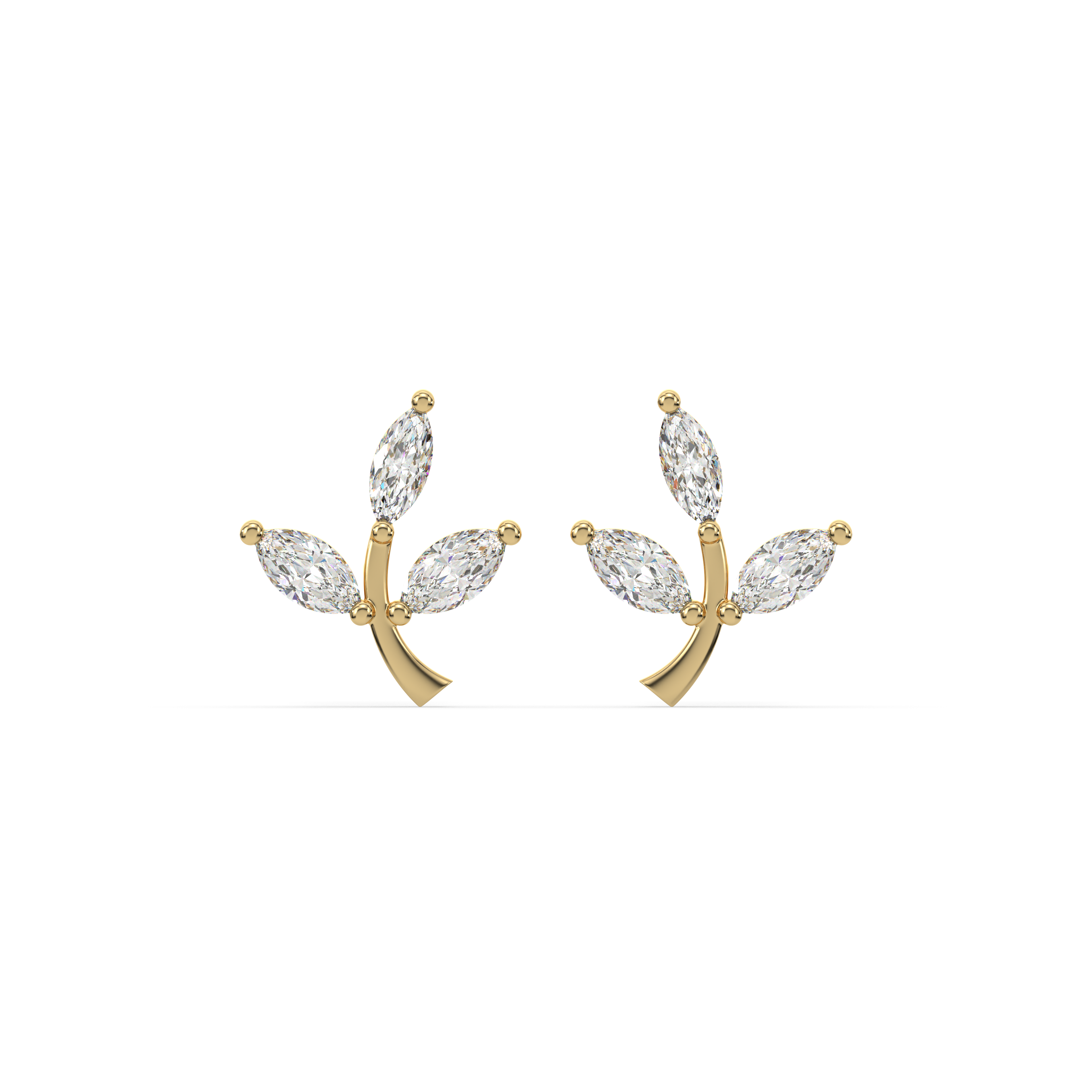 Marqa Leaf Stud - 18K Gold Plated