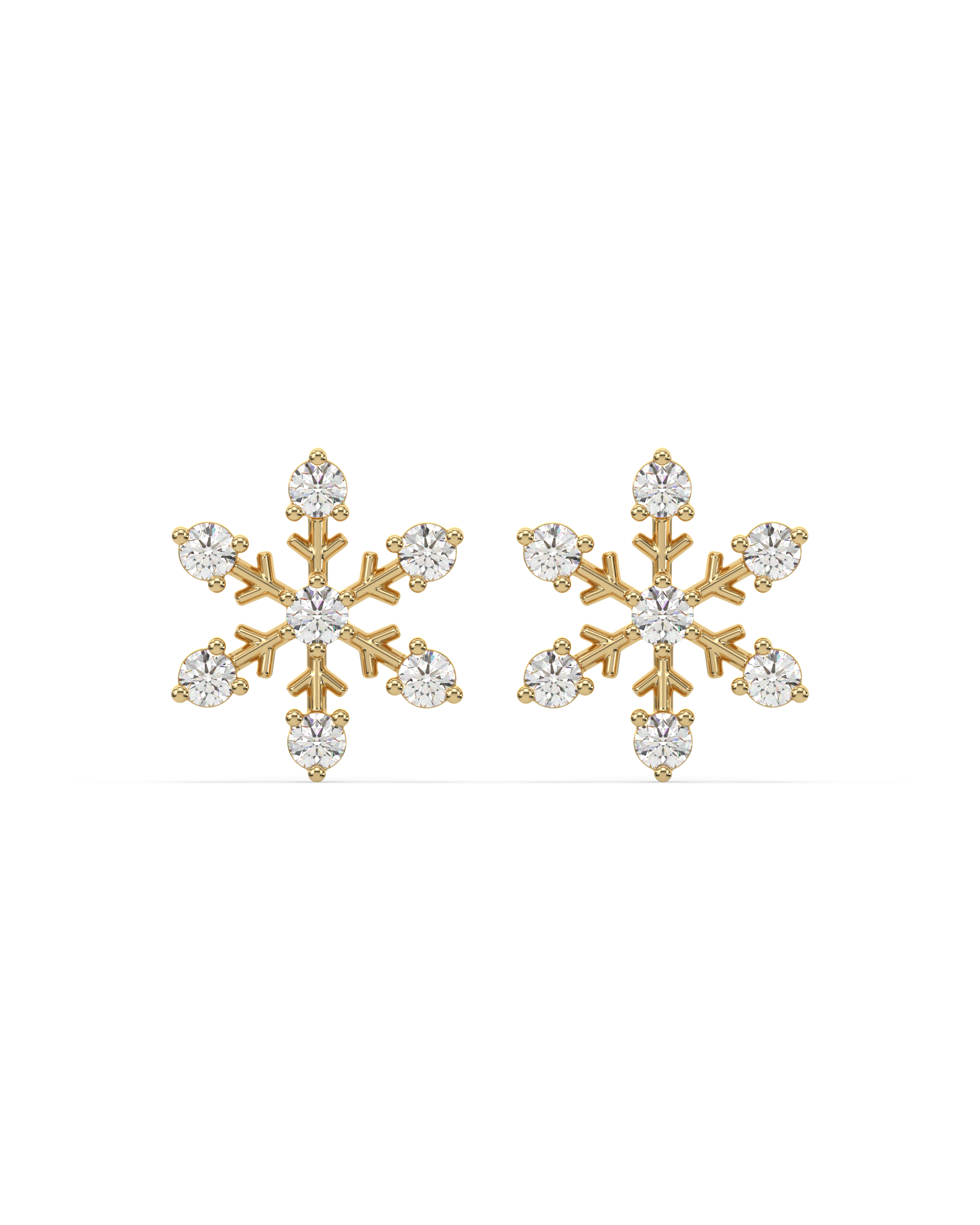 Snowflake Stud Earring - 18k Gold Plated