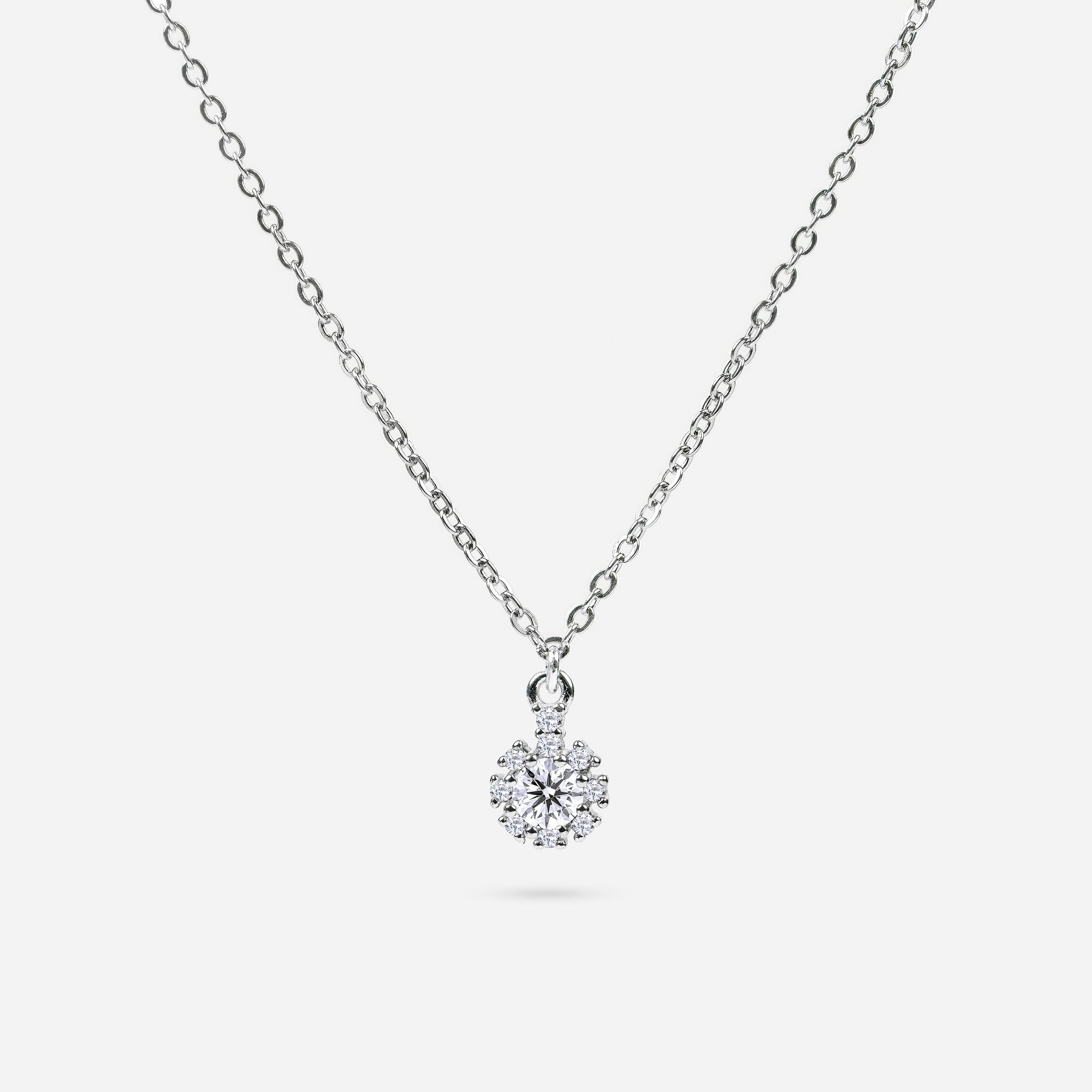 Solitaire Silver Necklace