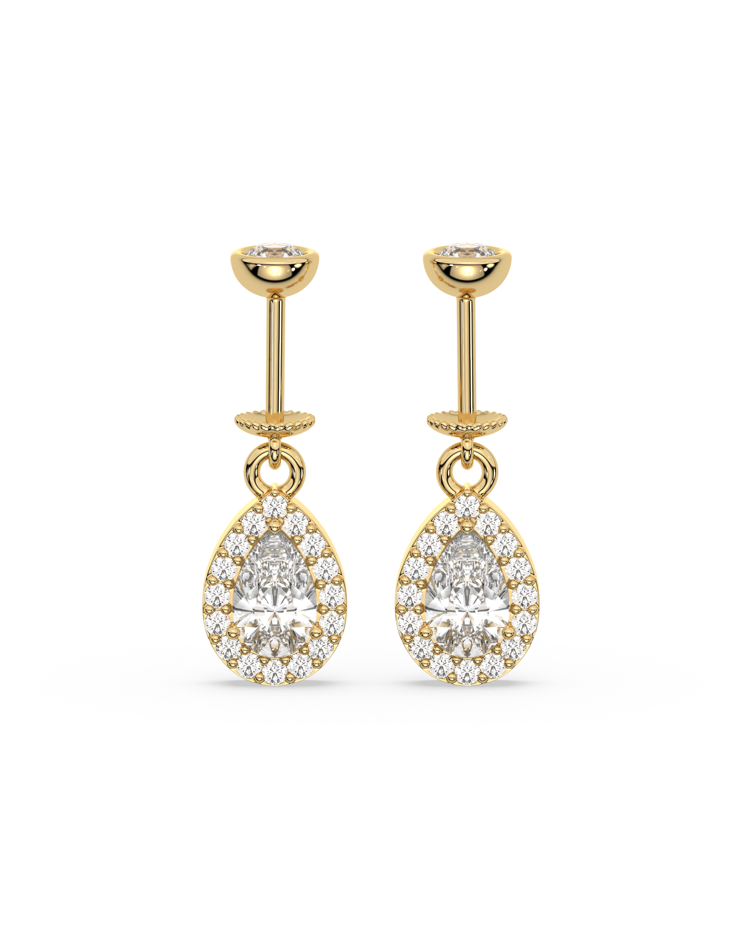 Solitaire Drop - Helix Hanging - 14K Gold Plated