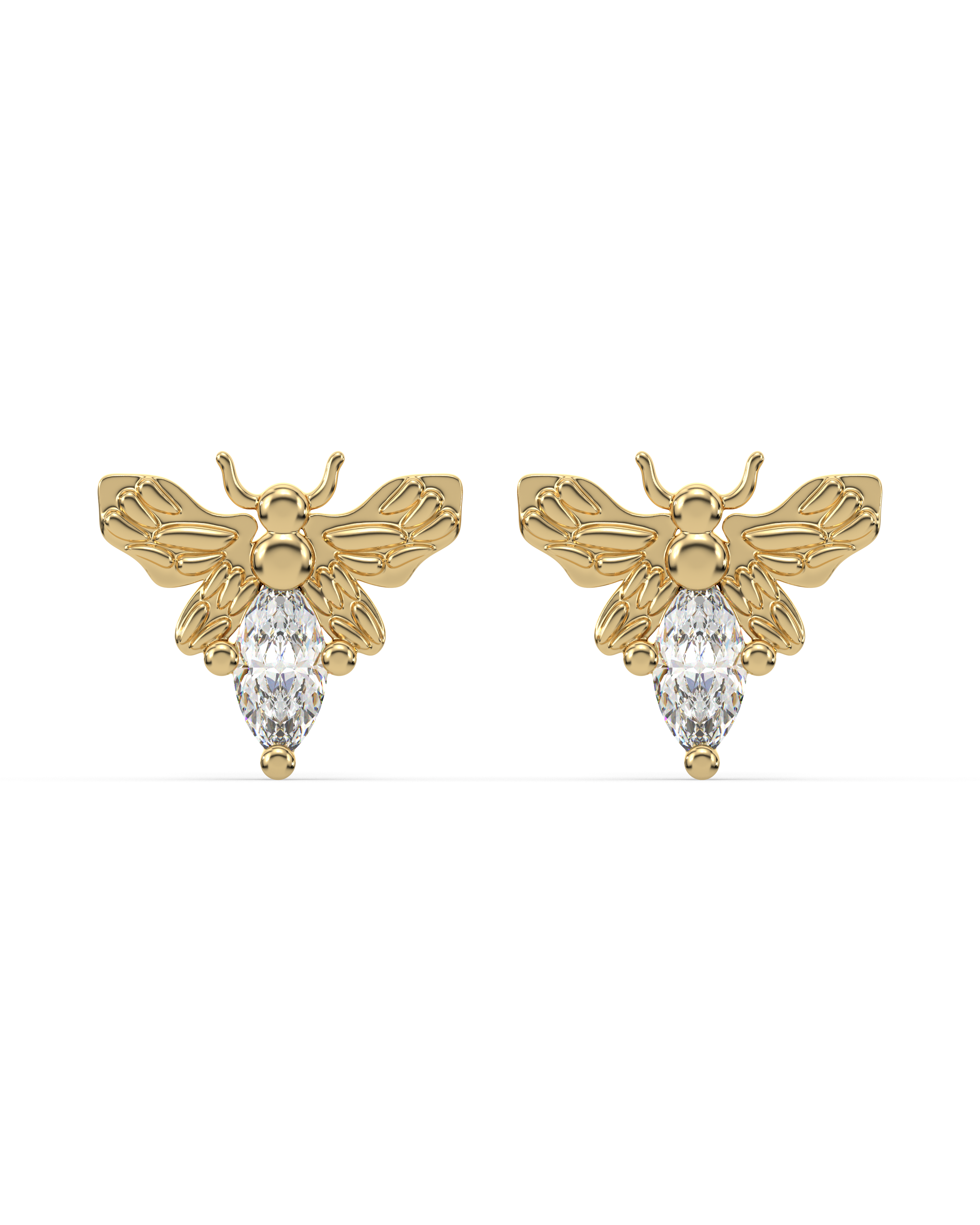 Luxury bee stud earring - 18K Gold Plating