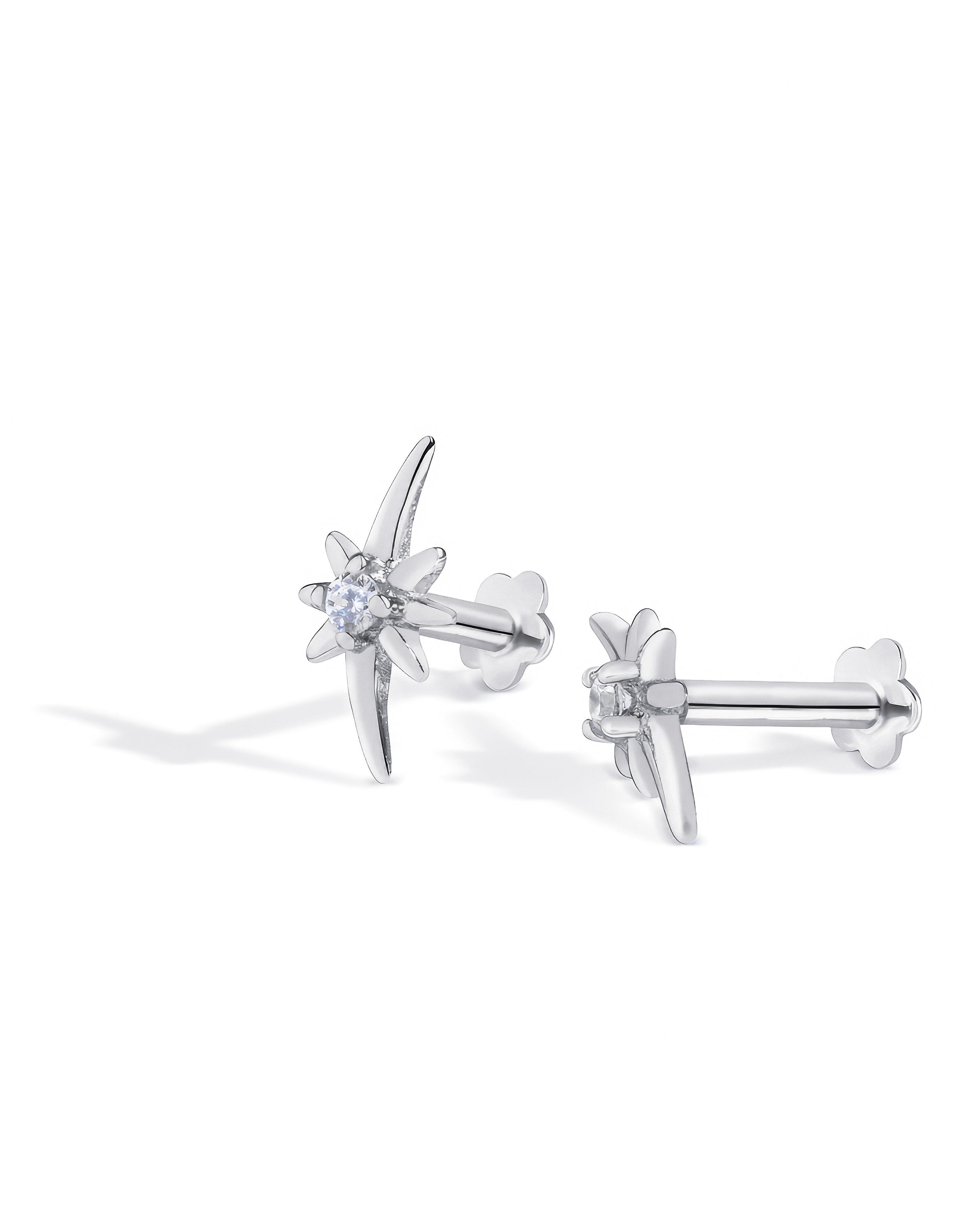Stellar Shine Stud – Rhodium Plated Flat Back Studs