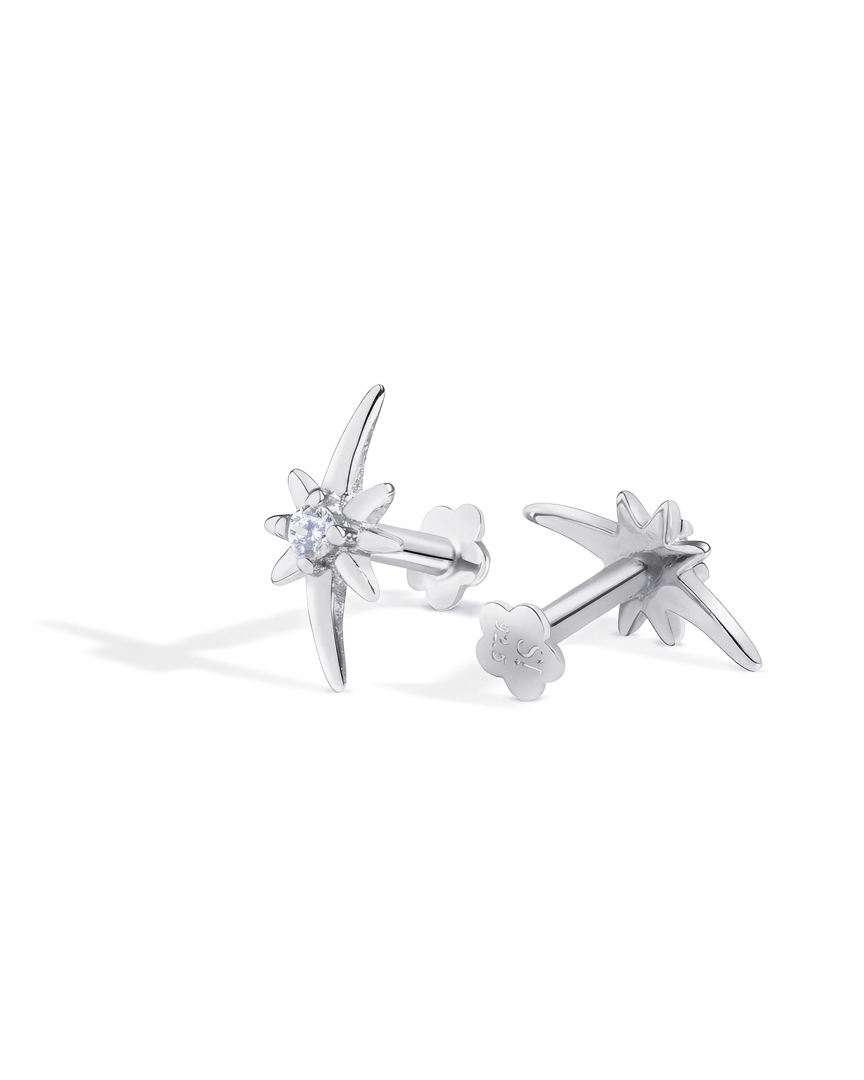 Stellar Shine Stud – Rhodium Plated Flat Back Studs