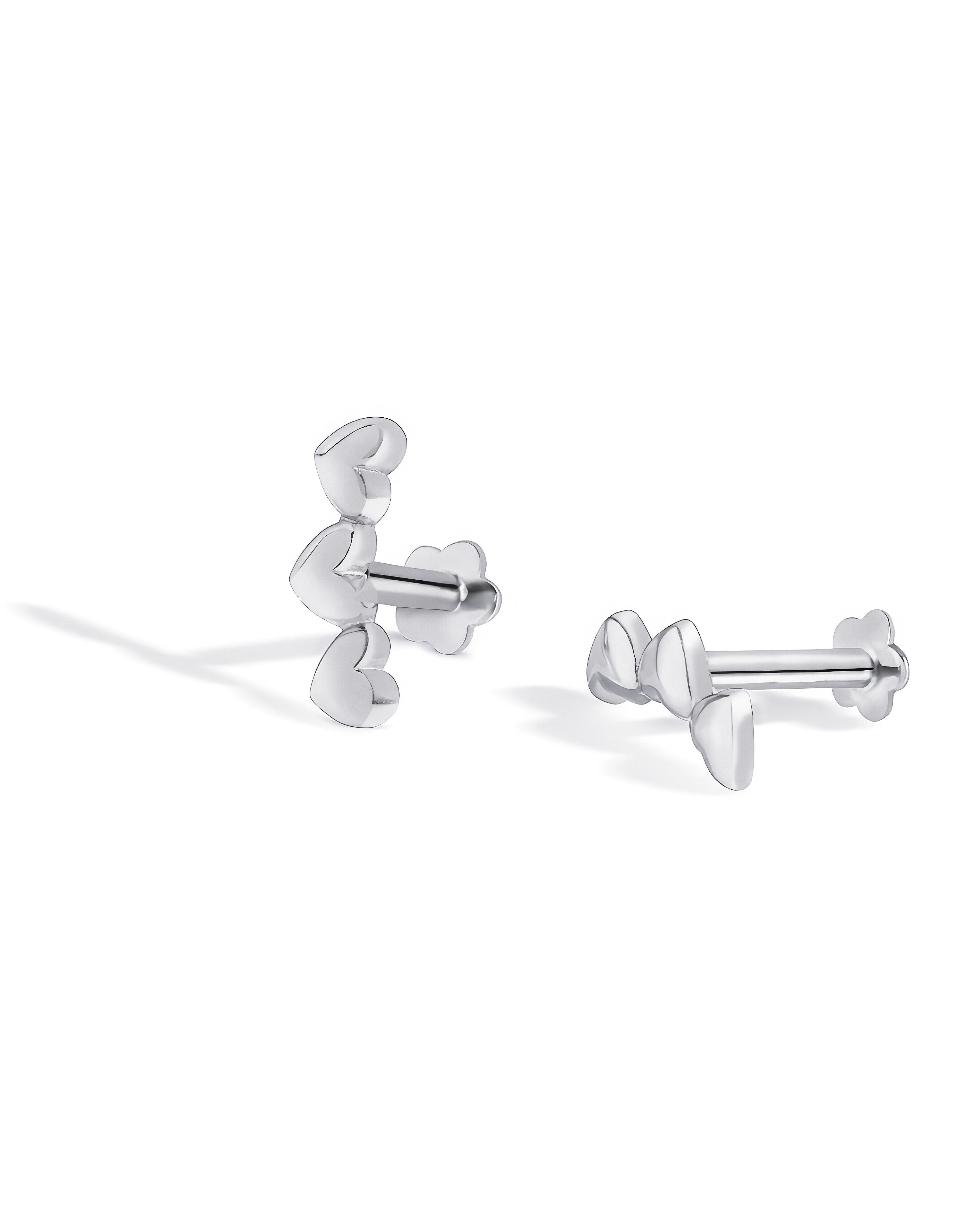 Heartline Stack – Rhodium Plated Flat Back Studs