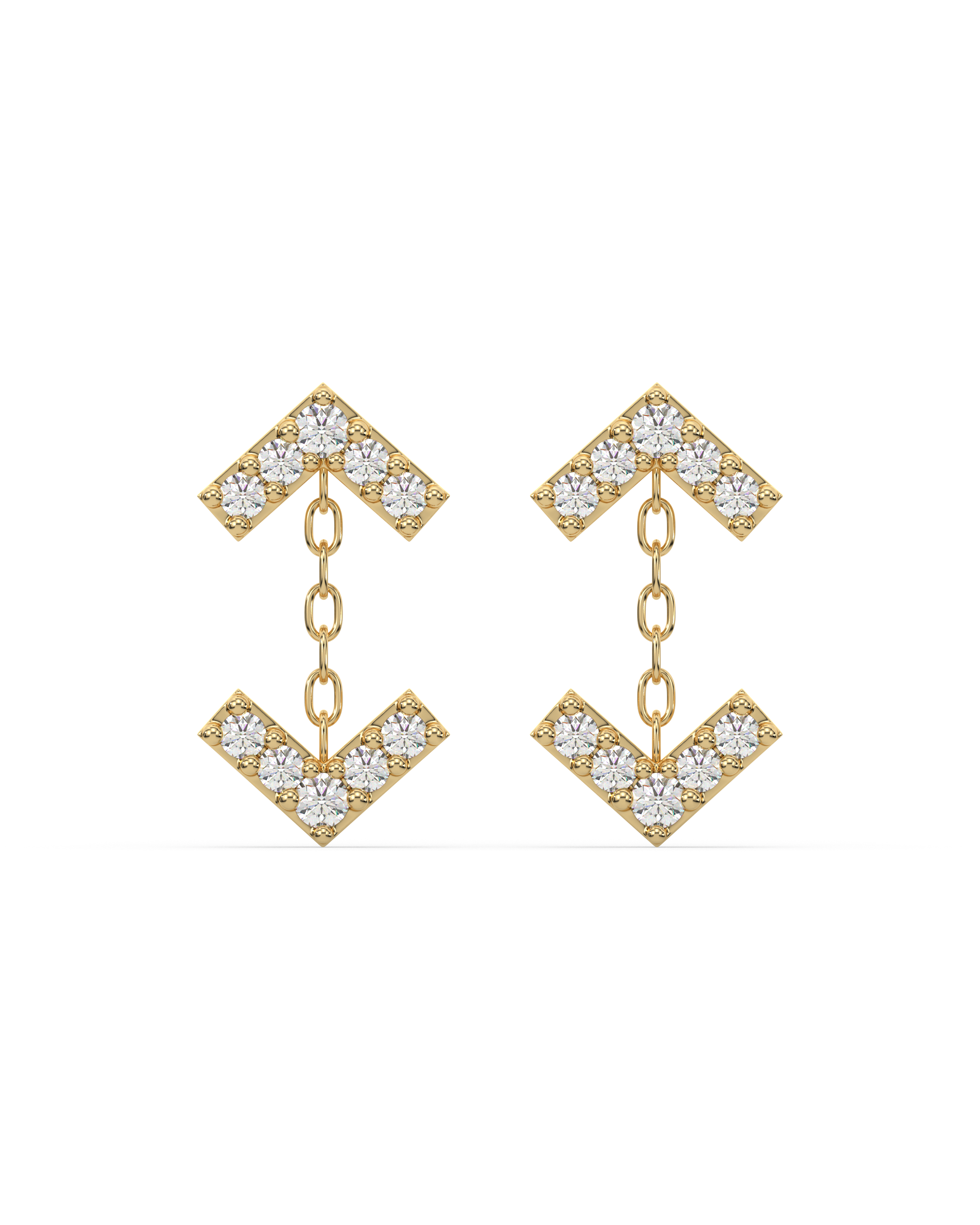 Inverse arrow stud earring - 18K Gold plated