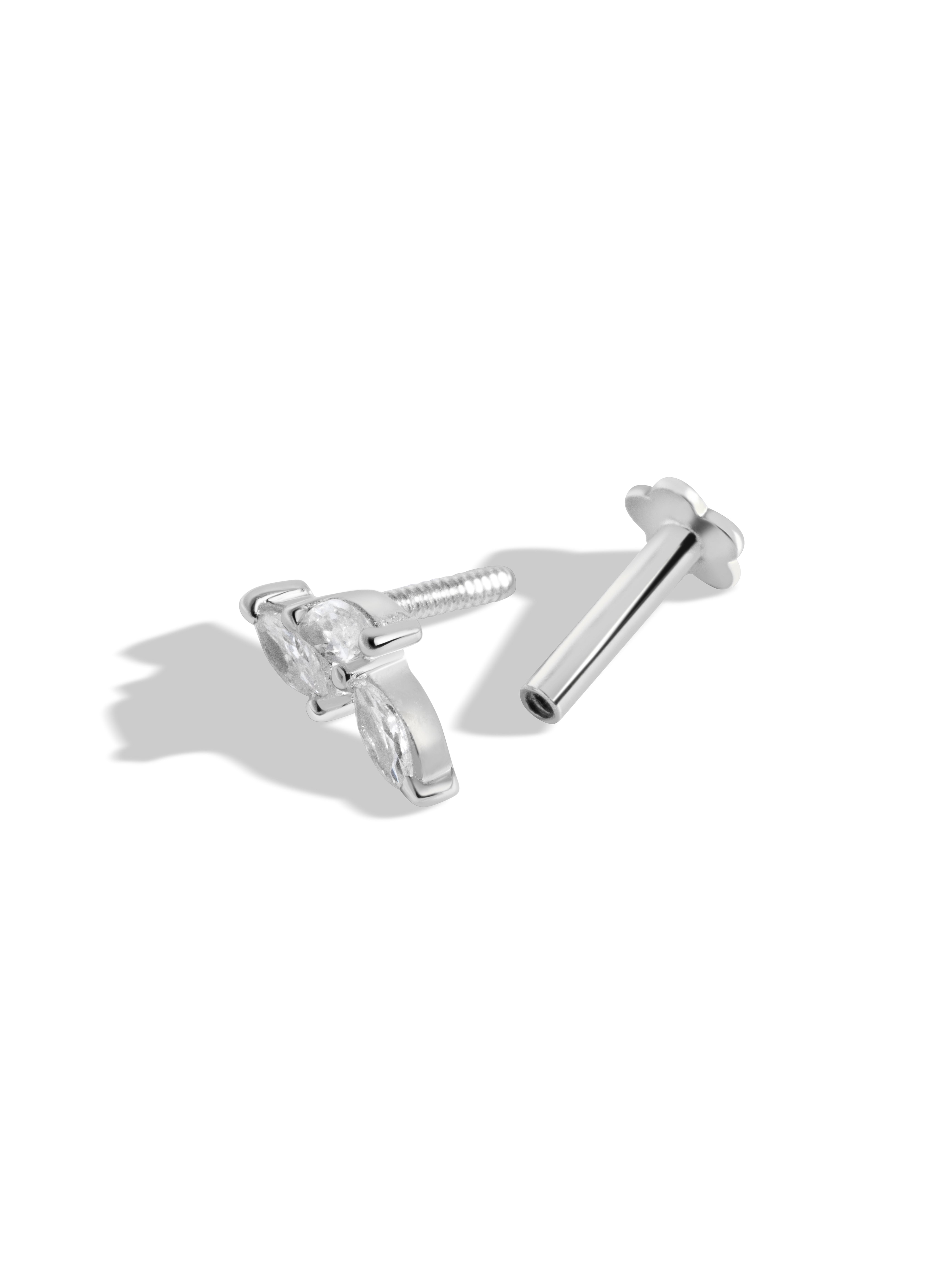 Zirconia Leaflet Climber - Flat Back Screw Stud - South Screws