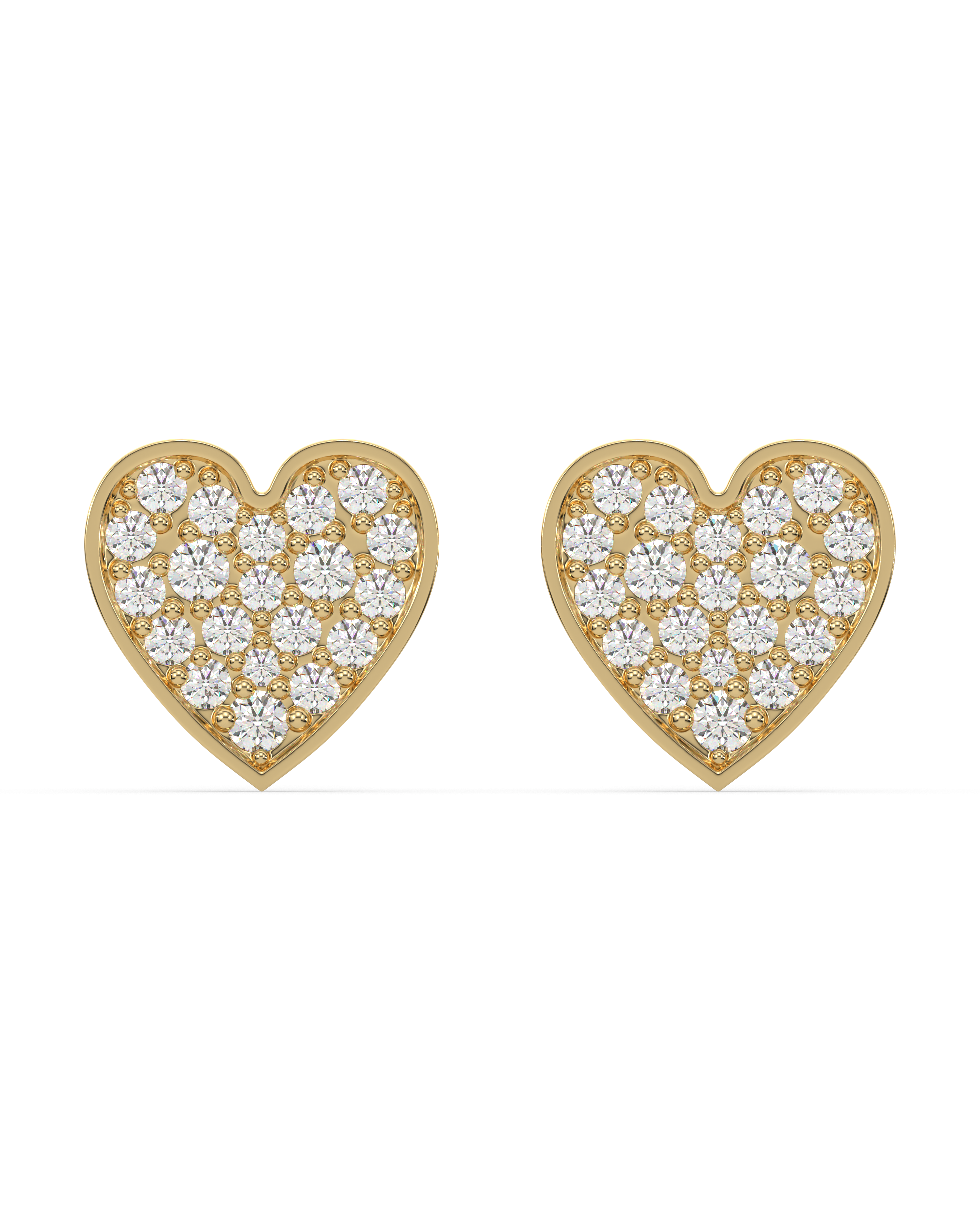 A Forever Heart Pave' Studs - 18k Gold Plated