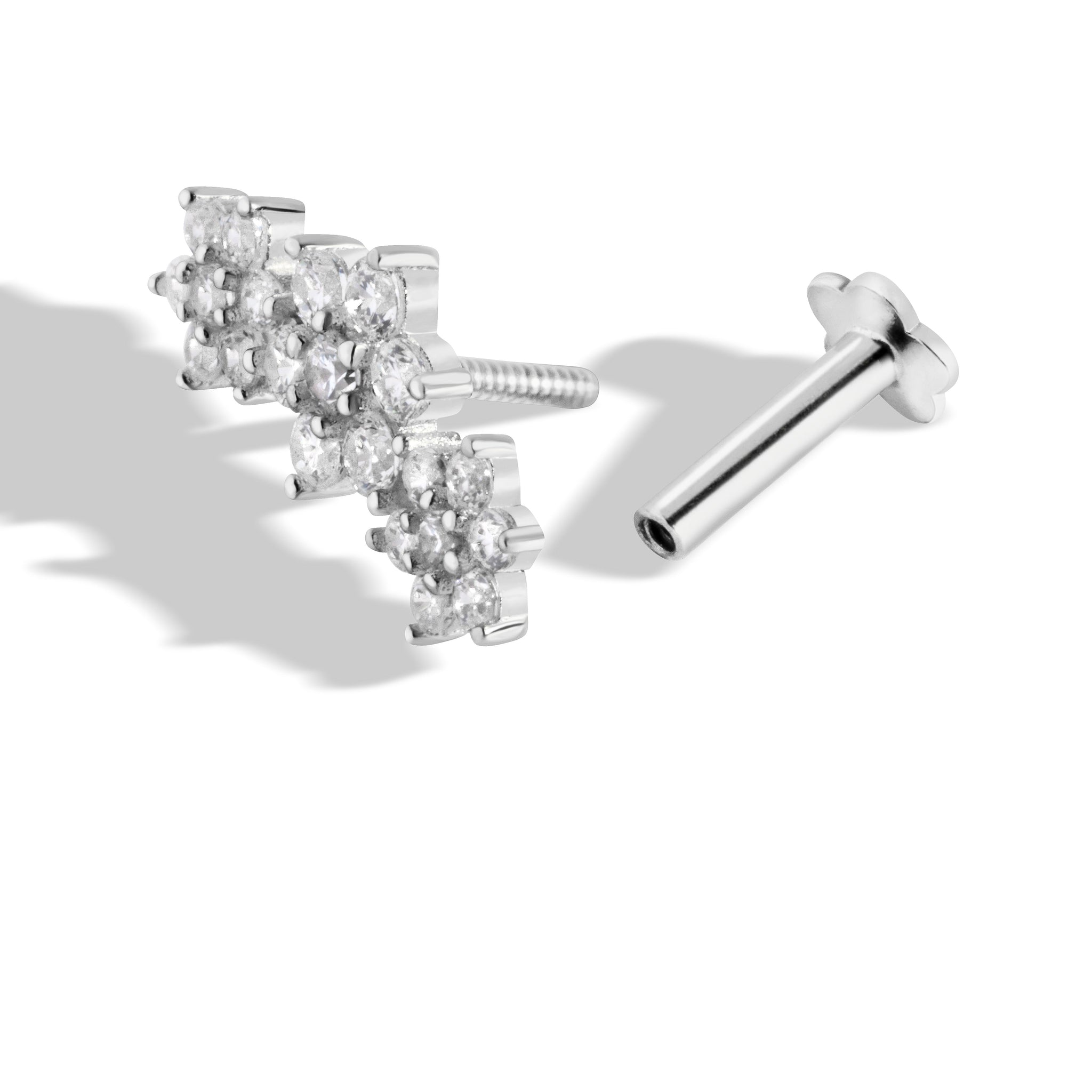 Garland Climber Flat Back Screw Stud Earrings