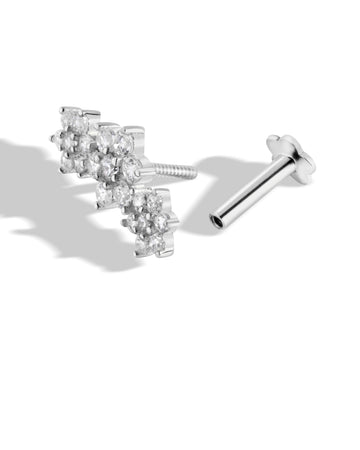 Garland Climber Flat Back Screw Stud Earrings