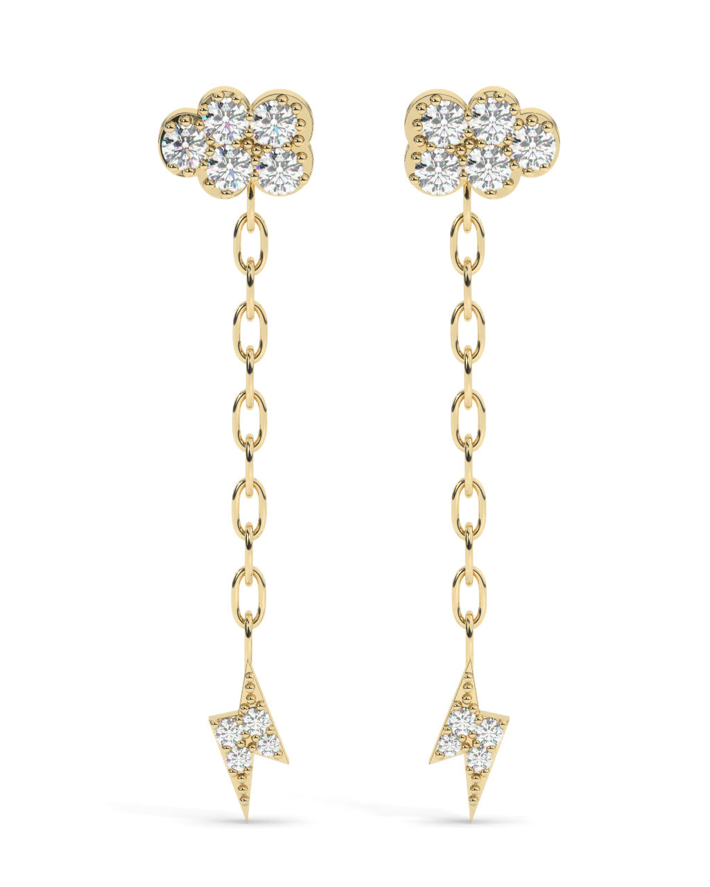 Zirconia lightning earring stud - Pair