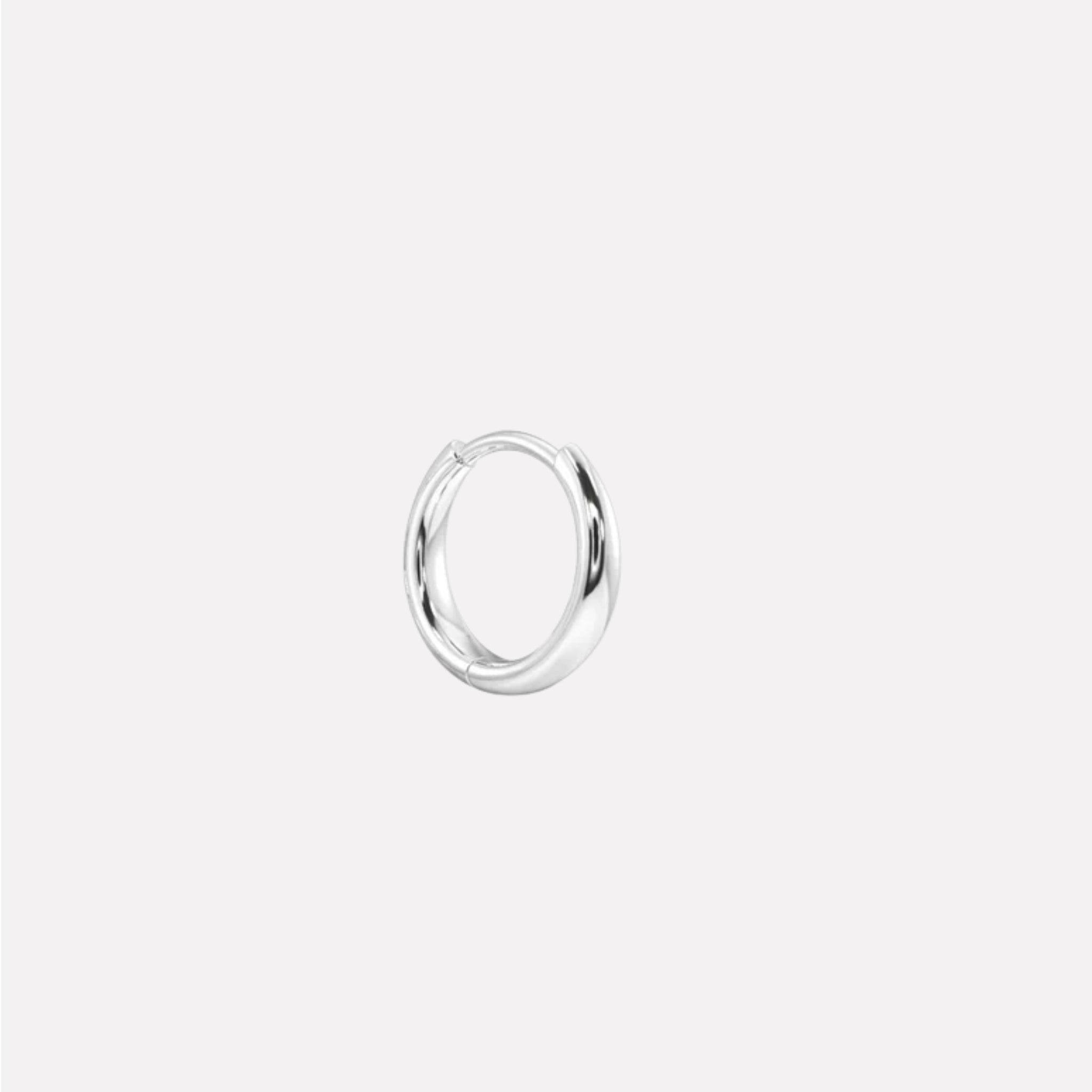 Silver Plain Kaju Bali  Hoop Earrings For Men's