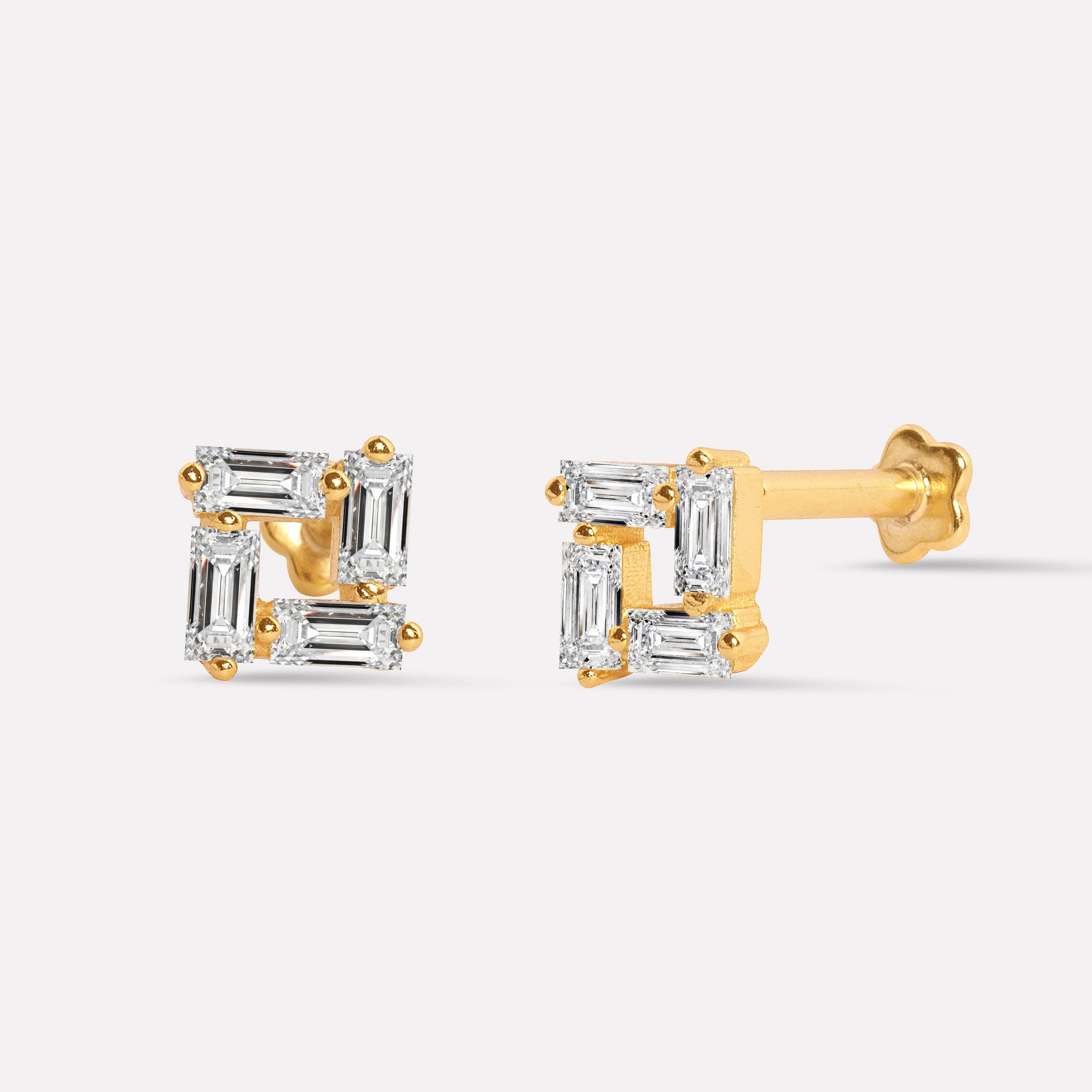 Sparkle Matrix Flat Back Stud Earrings