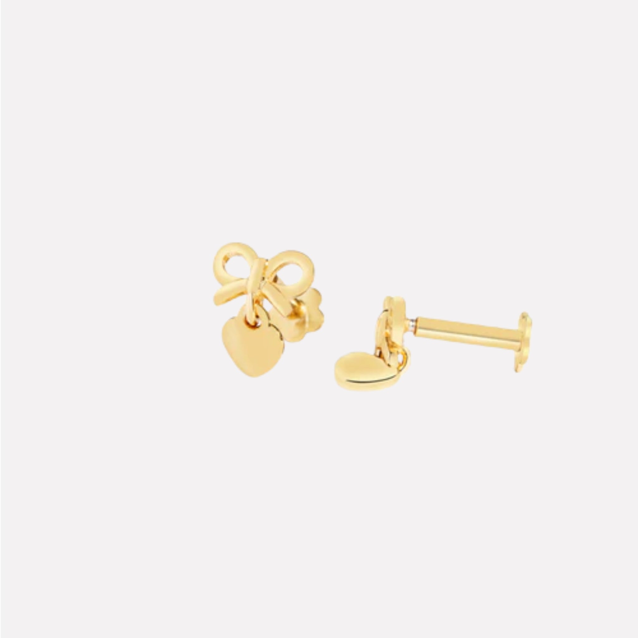Heartfelt Bow Stud Flat Back Stud Earrings