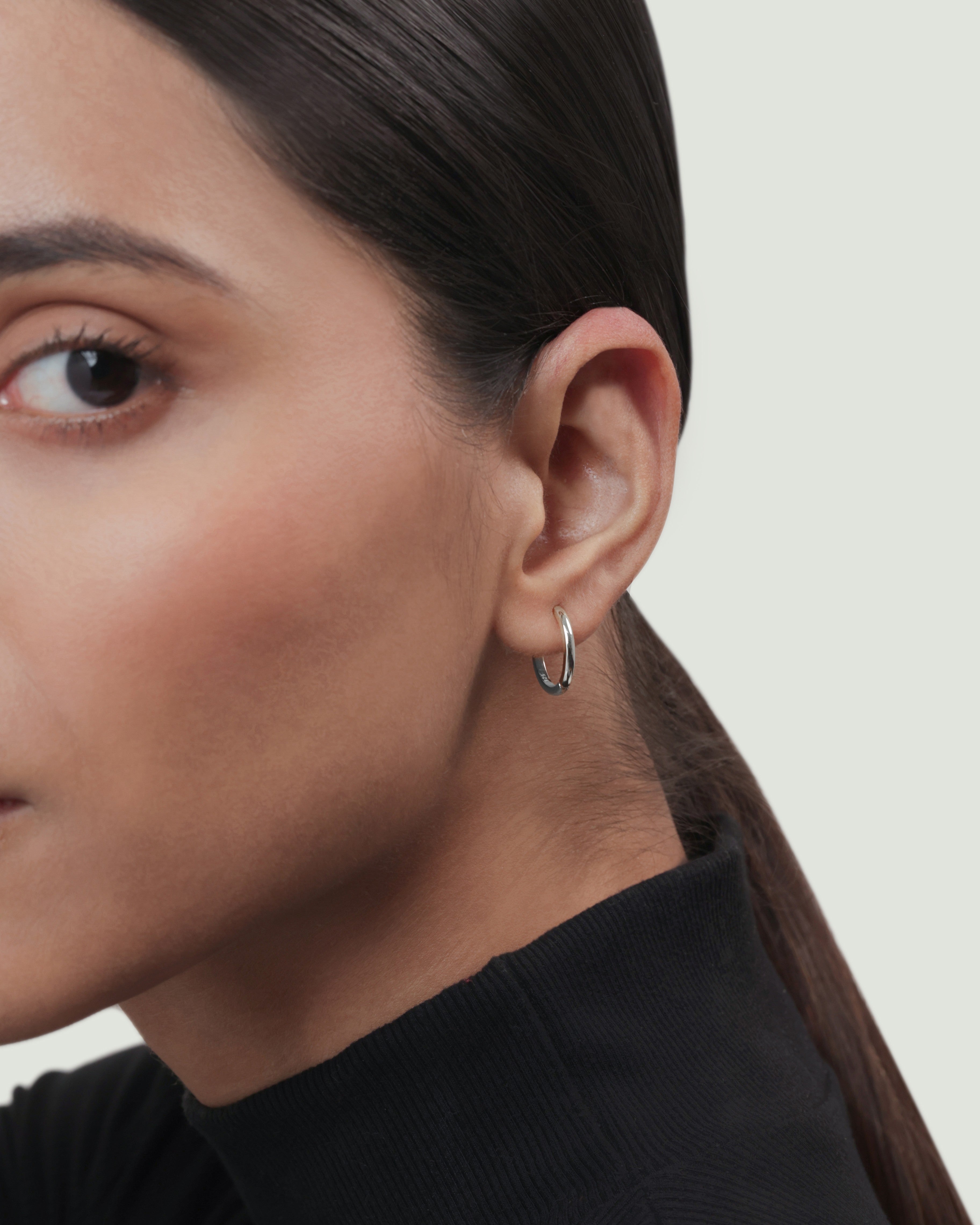 Evergreen Silver Hoop Earrings