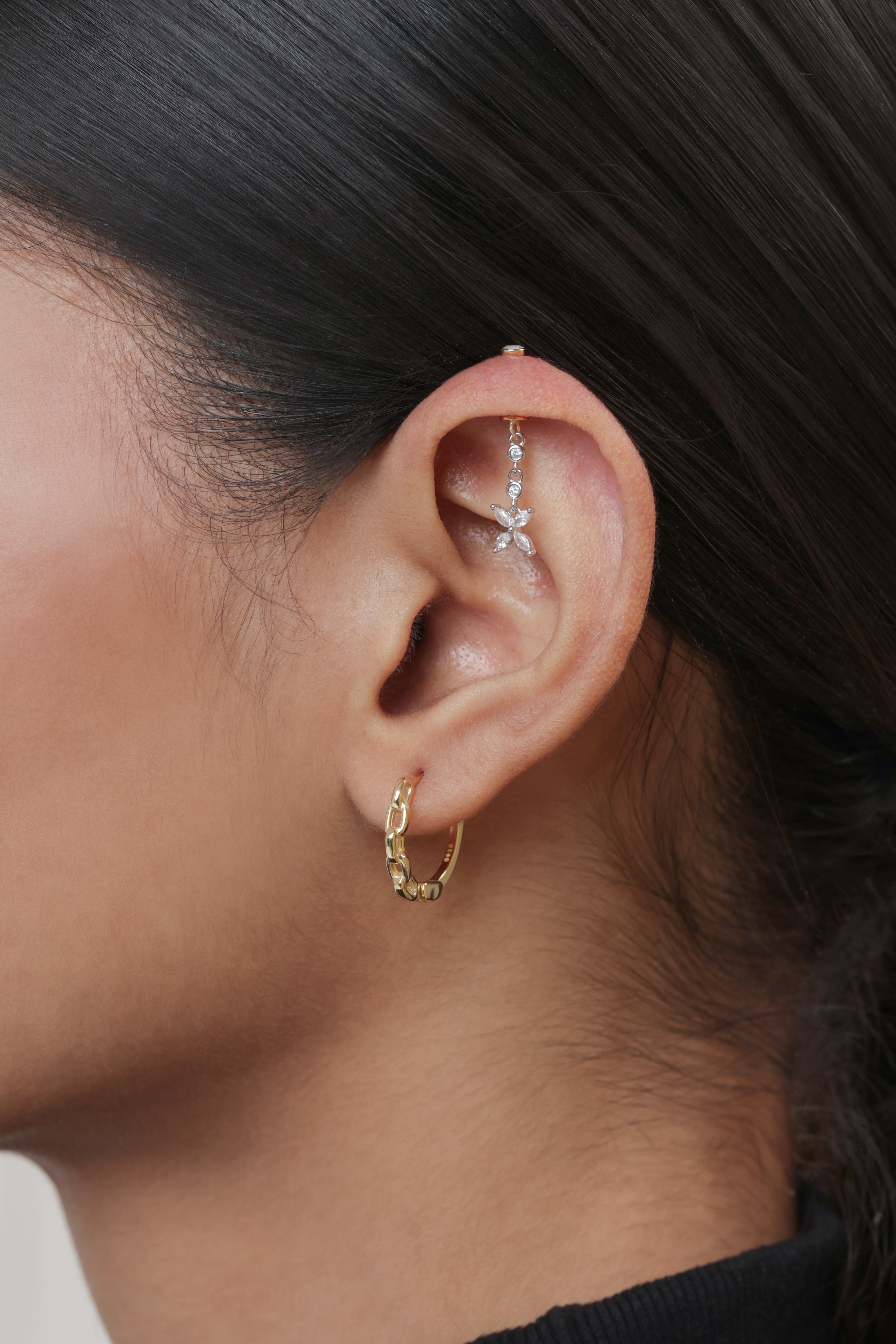 Dangling Flower - Helix Hanging - 14K Gold Plated