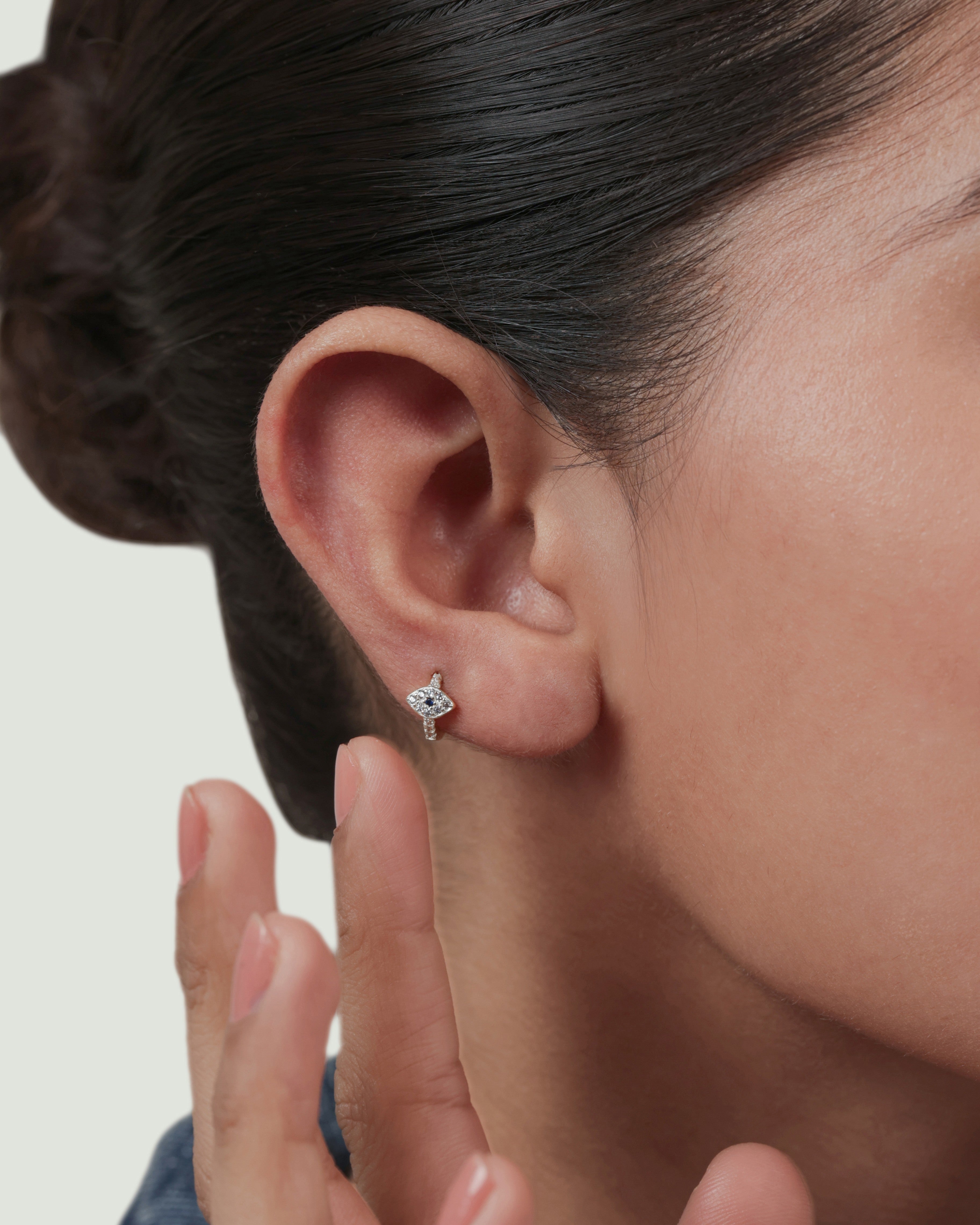 Evil Eye Huggie Hoop Earrings