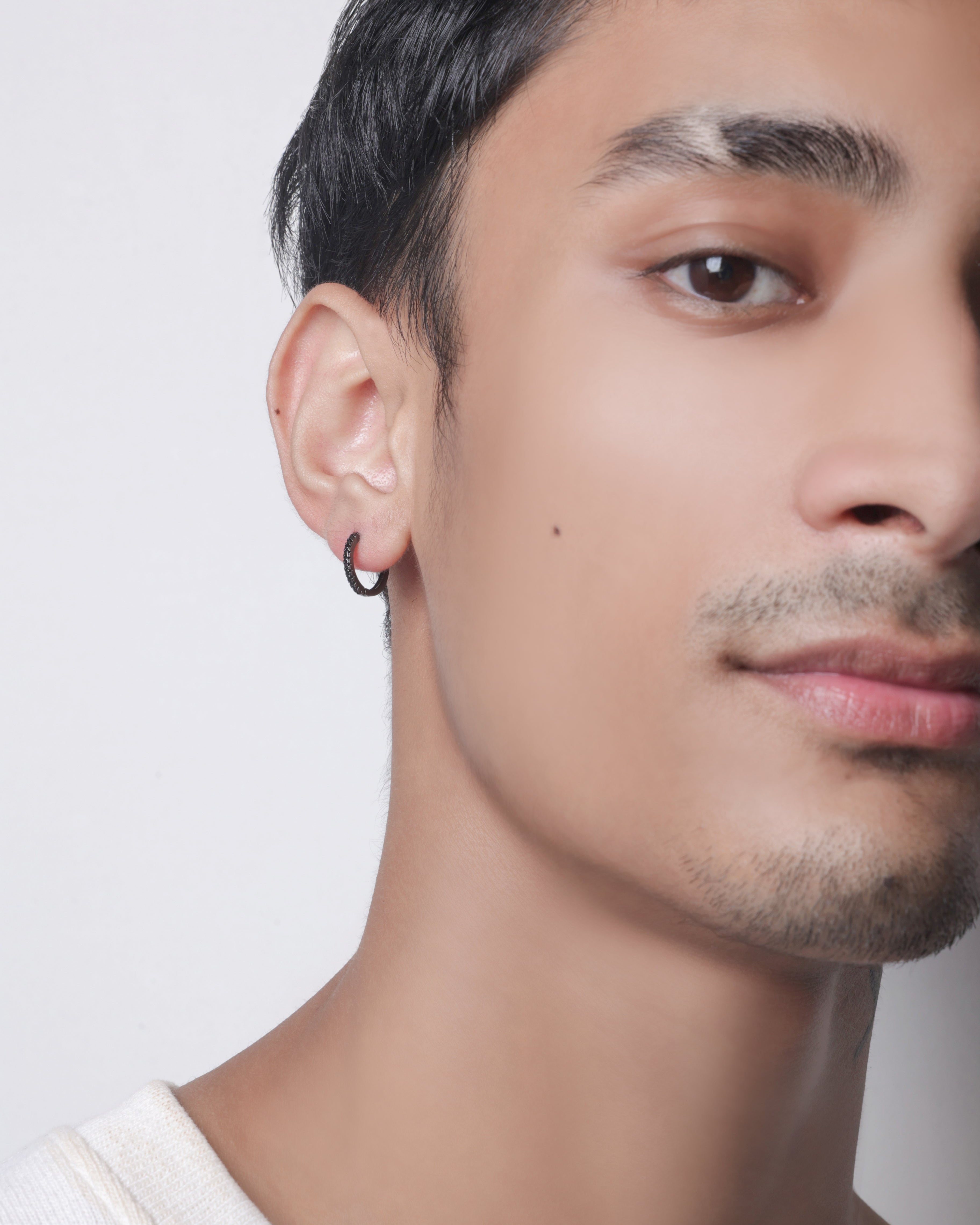 Statement Hoop - Black Zircons Edition