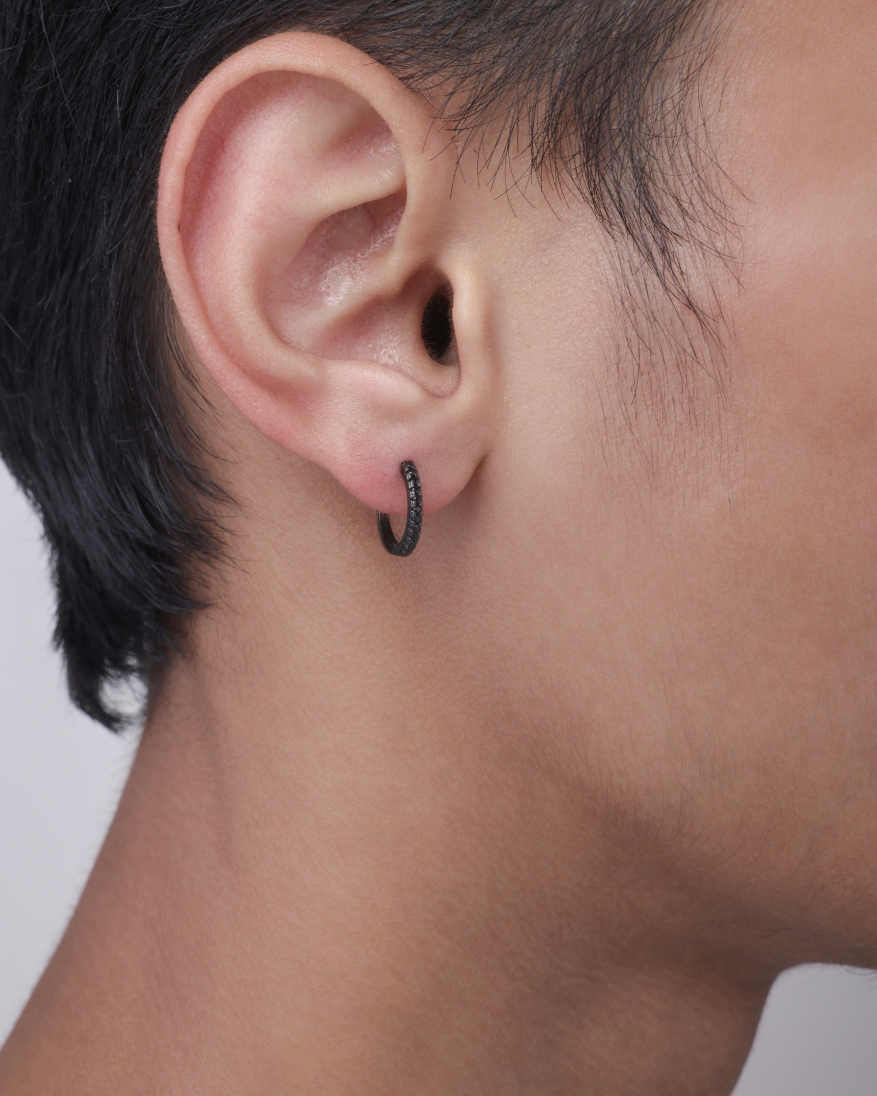 Statement Hoop - Black Zircons Edition