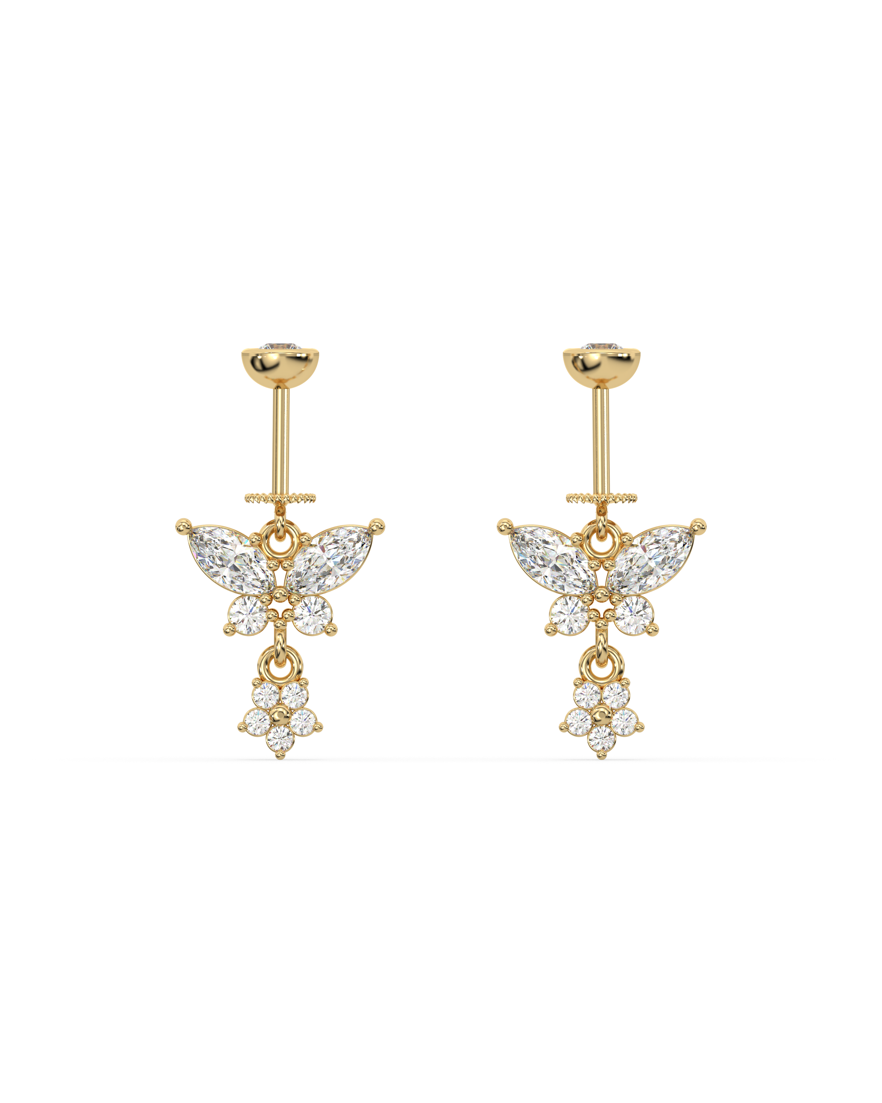 Butterfly Drop - Helix Hanging - 18K Gold Plated