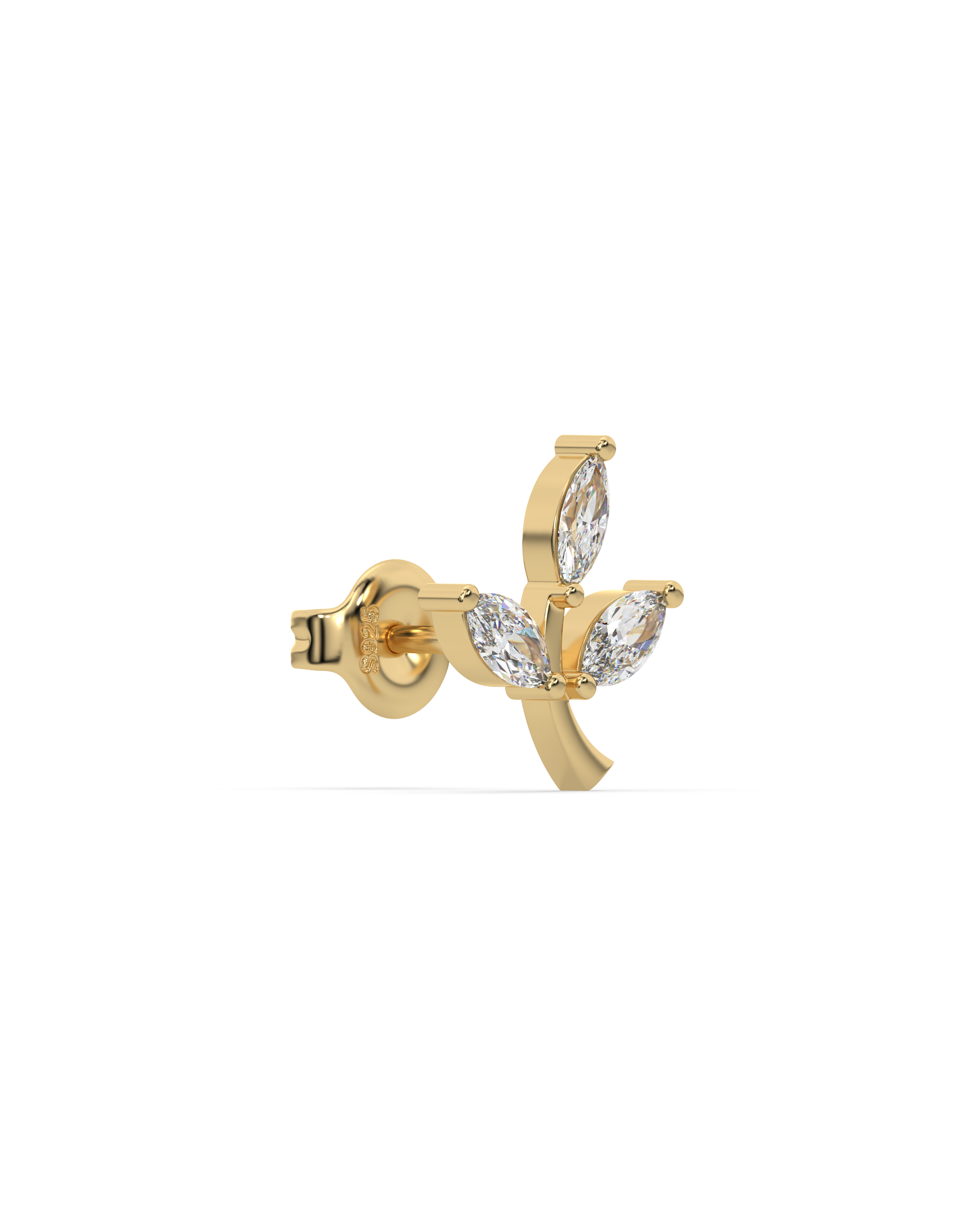 Marqa Leaf Stud - 18K Gold Plated