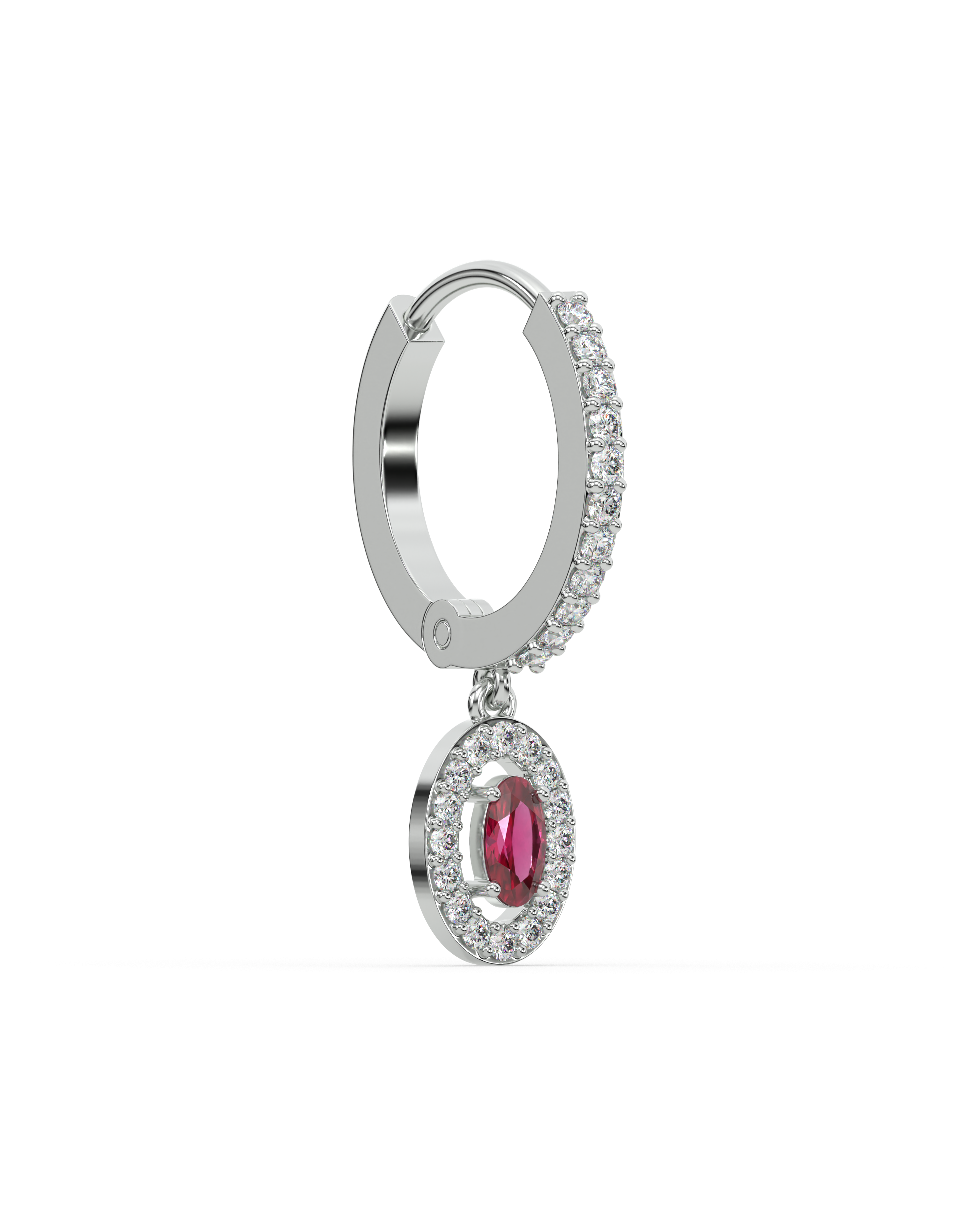 Sphere Ruby Charm Hoop